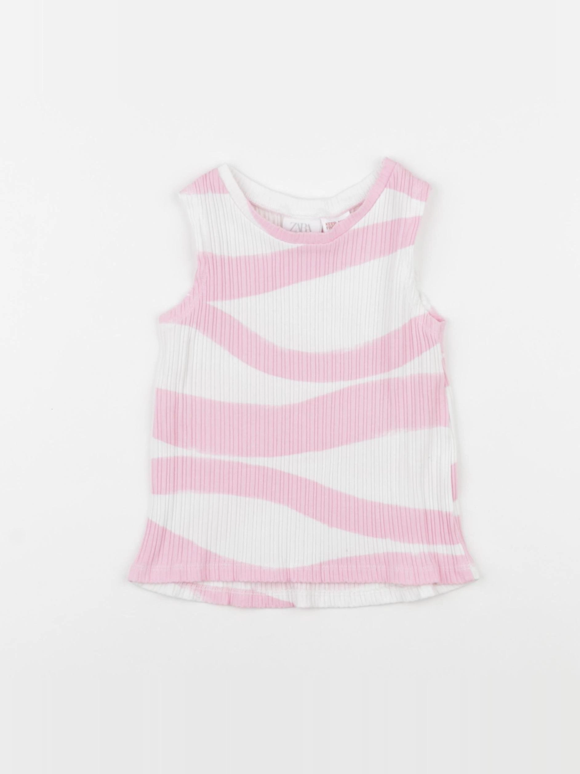 Zara - débardeur rose, blanc - 3/4 ans