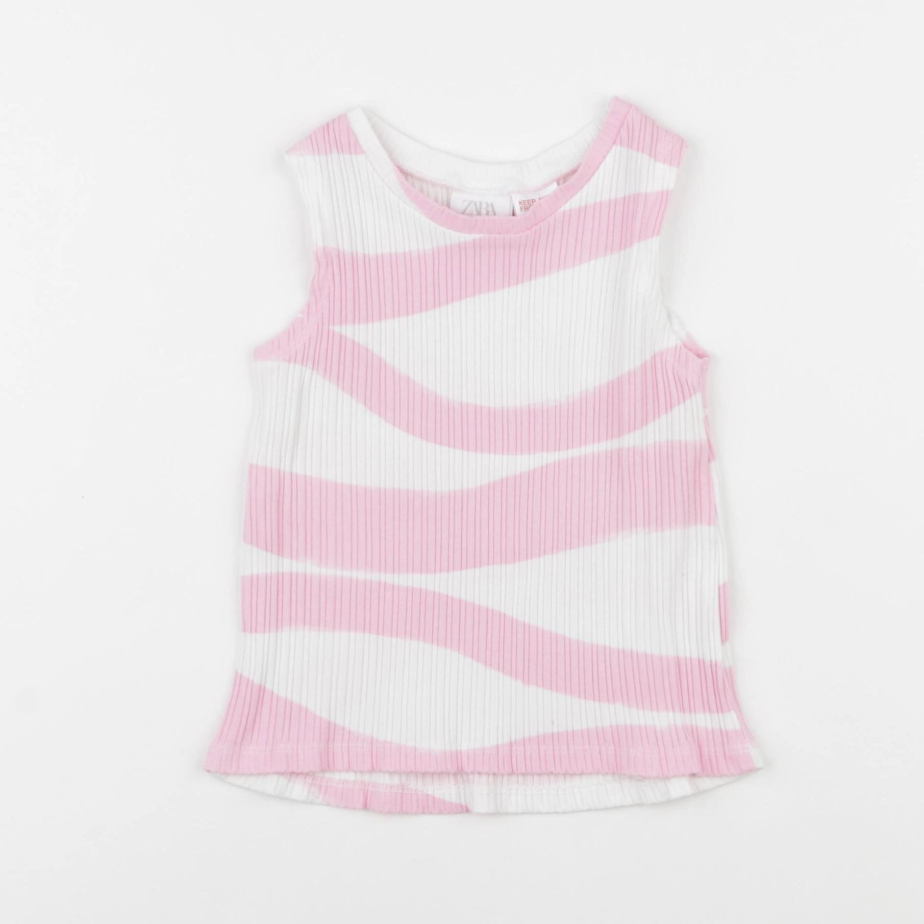 Zara - débardeur rose, blanc - 3/4 ans