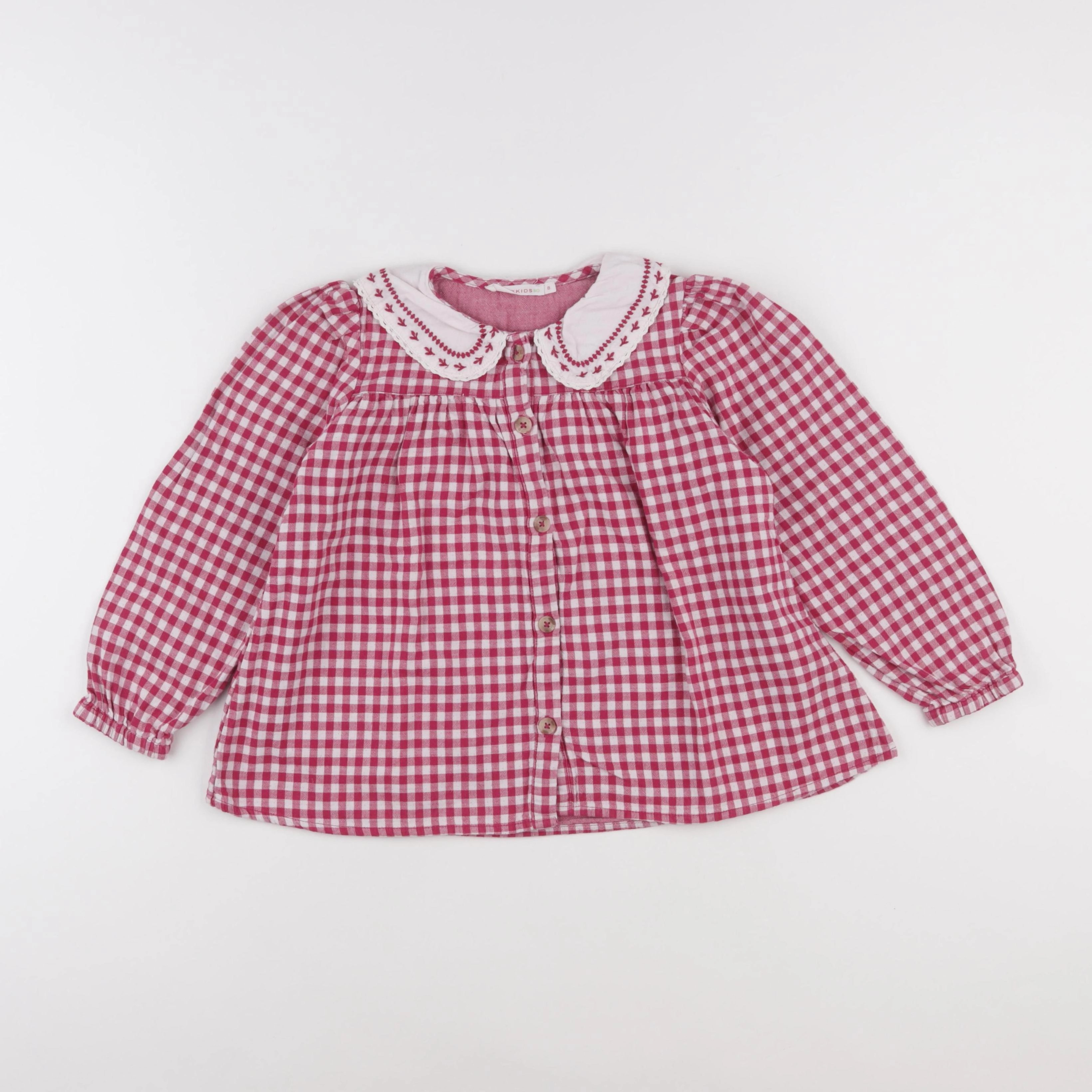 Monoprix - blouse blanc, rose - 8 ans