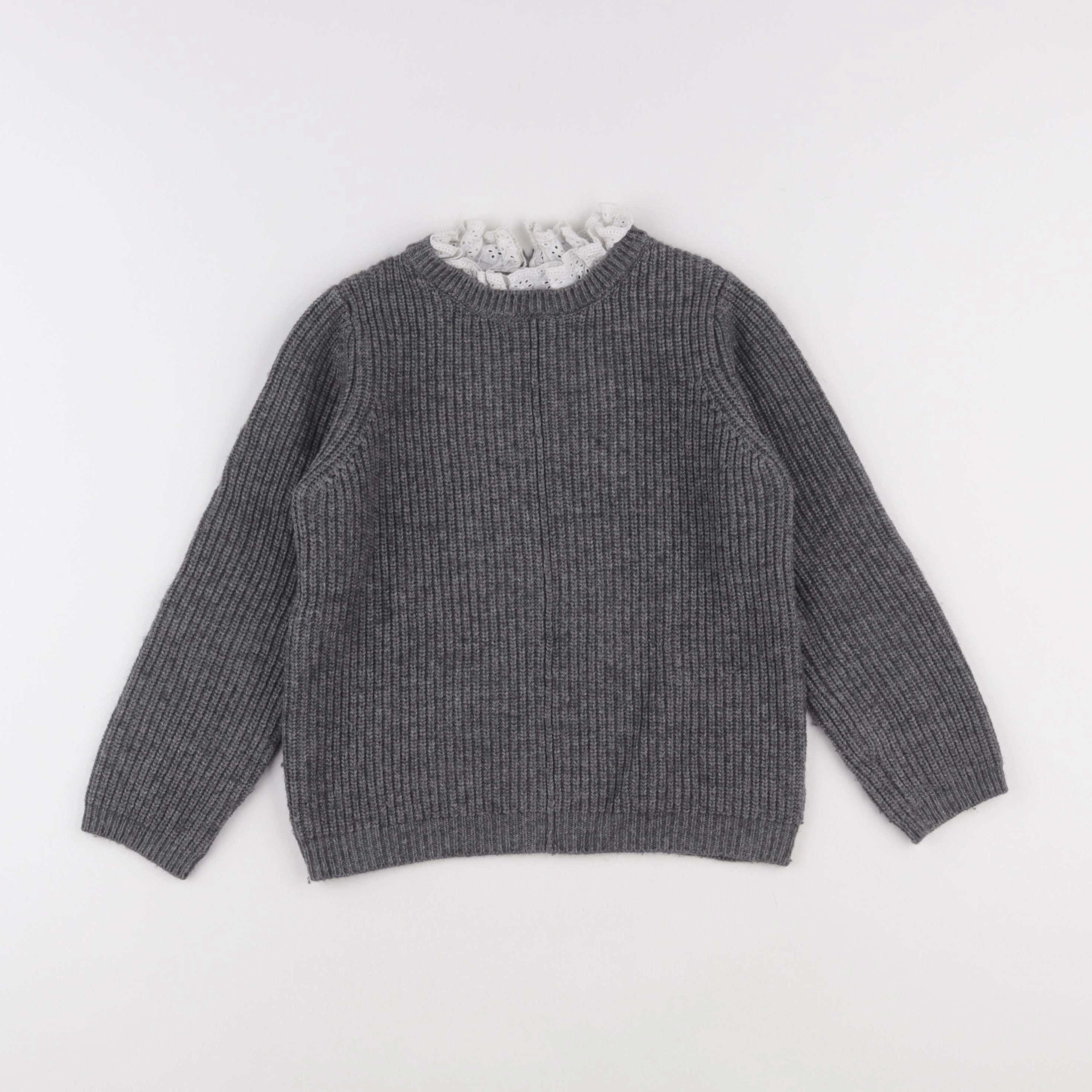 Monoprix - pull gris - 8 ans