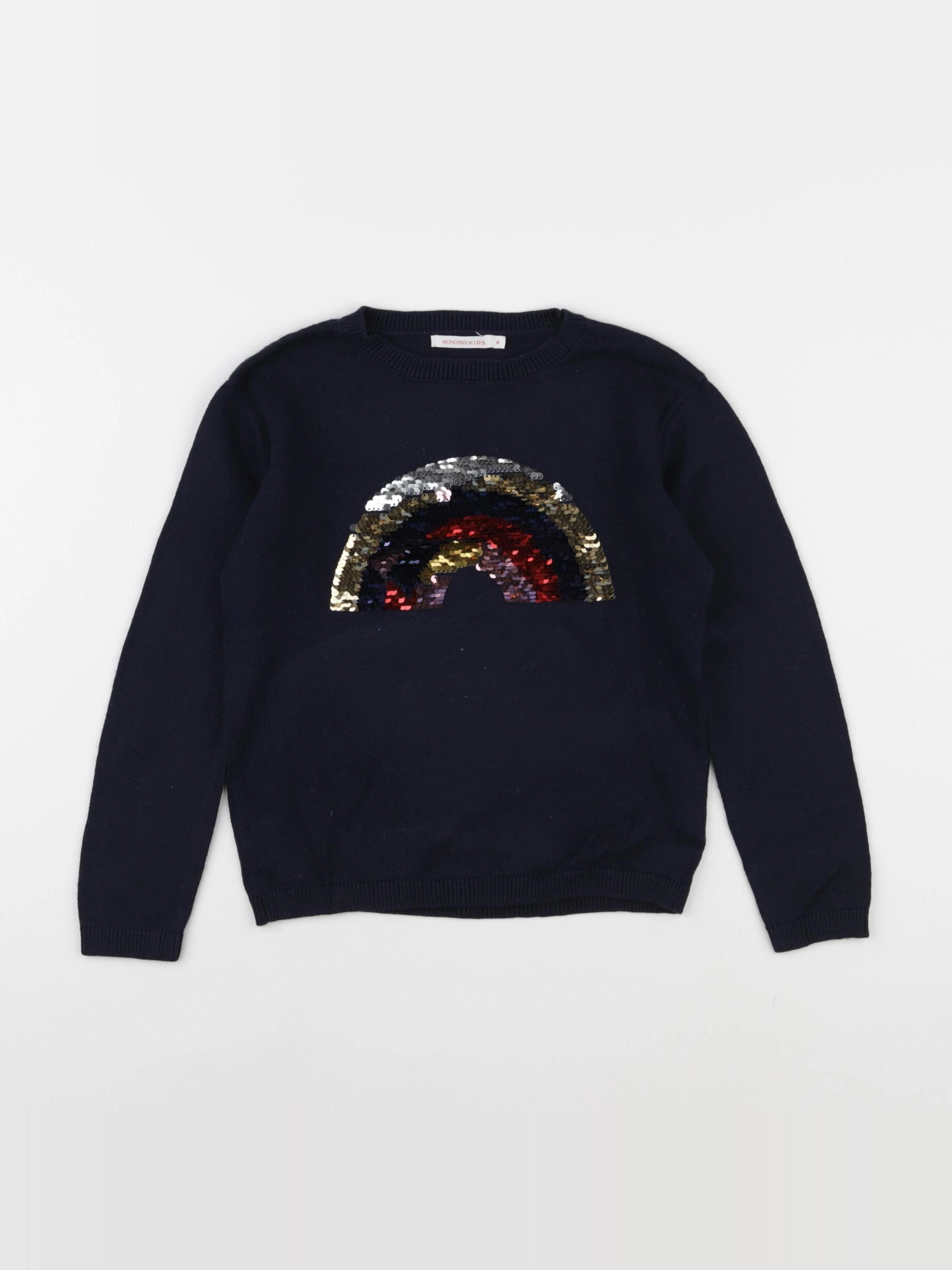 Monoprix - pull bleu - 6 ans