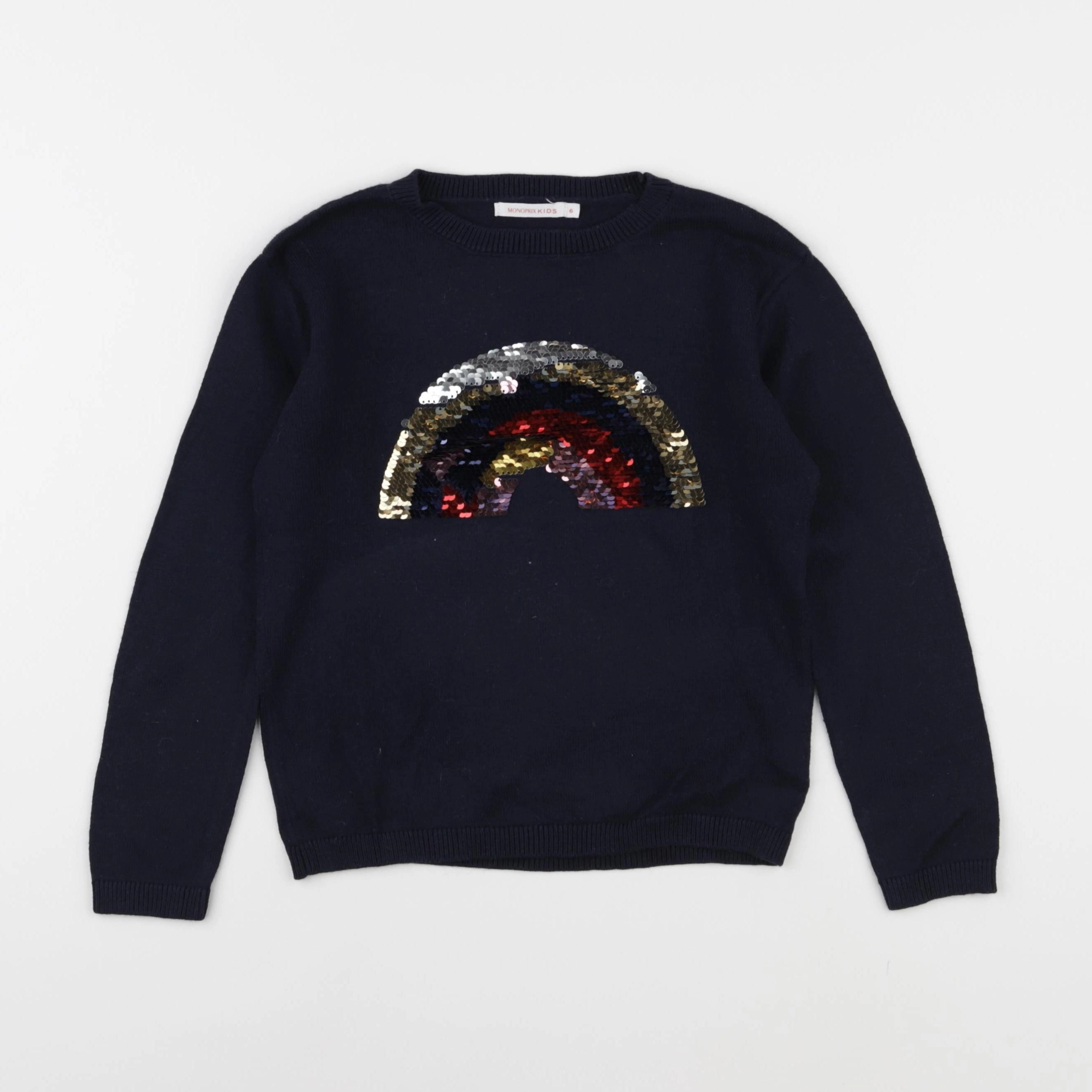 Monoprix - pull bleu - 6 ans