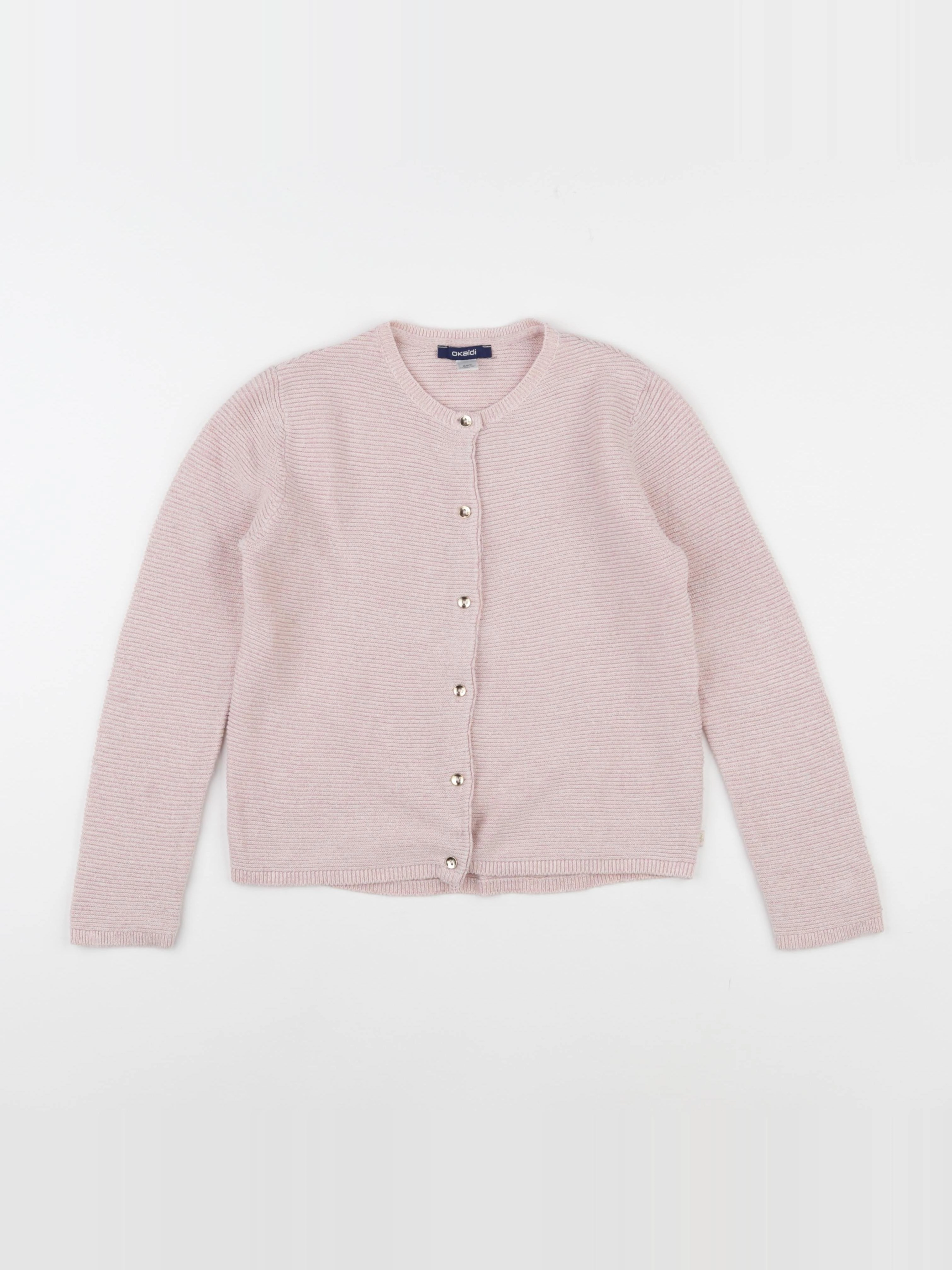 Okaidi - gilet rose, argent - 8 ans