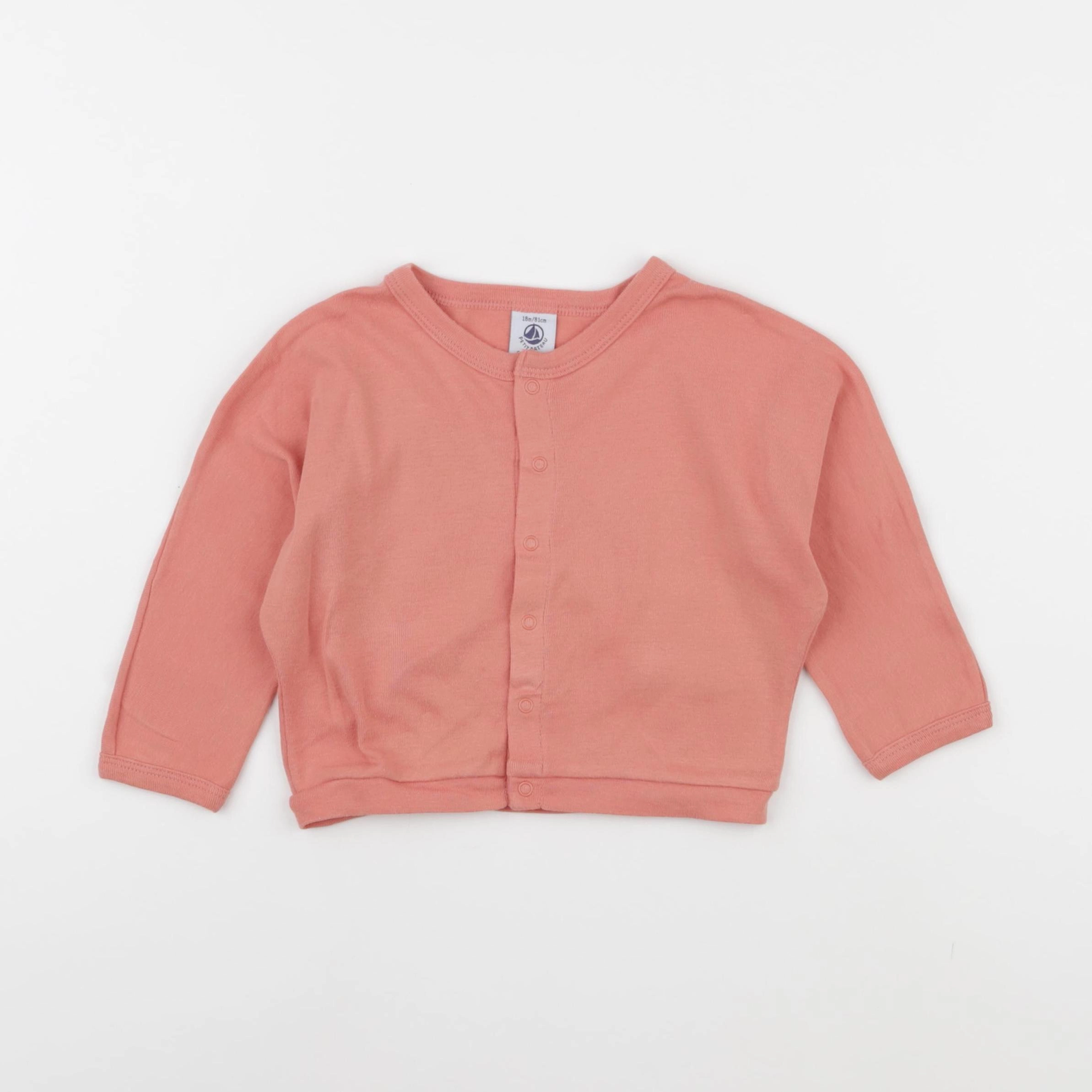 Petit Bateau - gilet rose - 18 mois