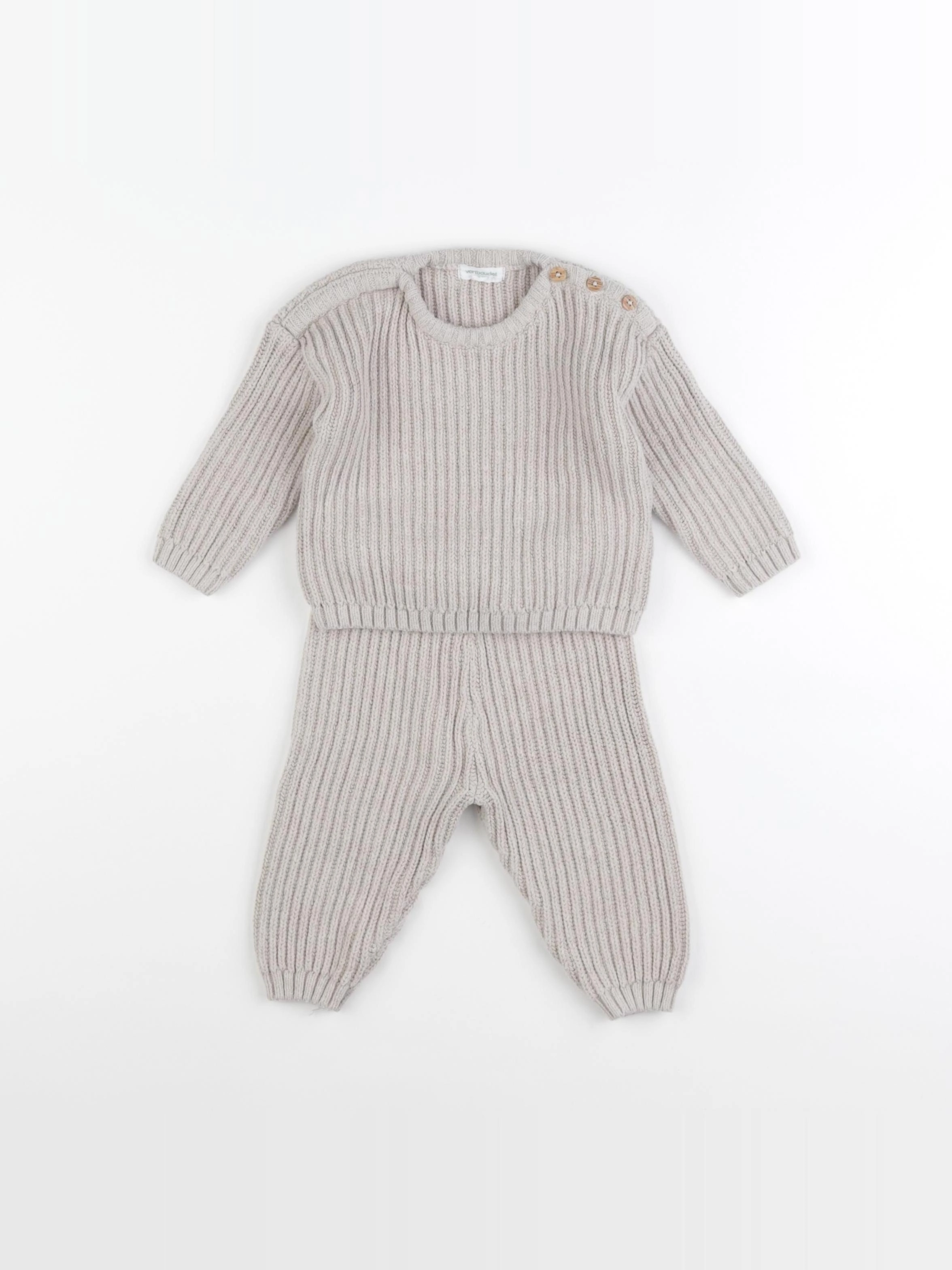 Vertbaudet - ensemble gris - 6 mois