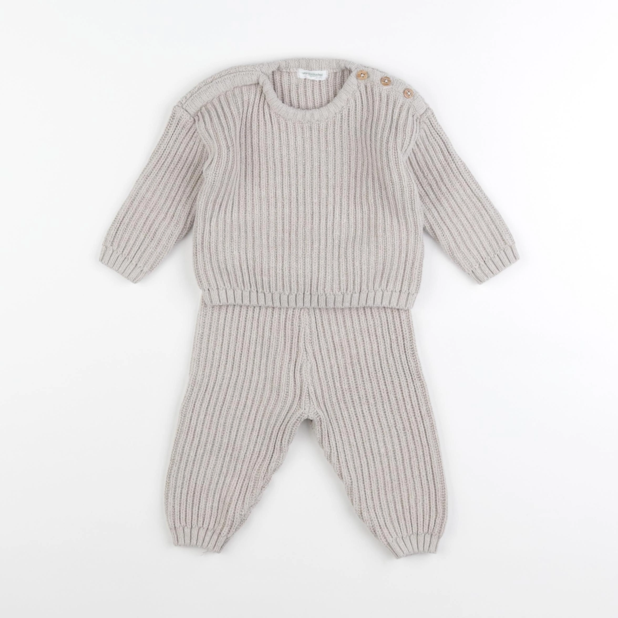 Vertbaudet - ensemble gris - 6 mois