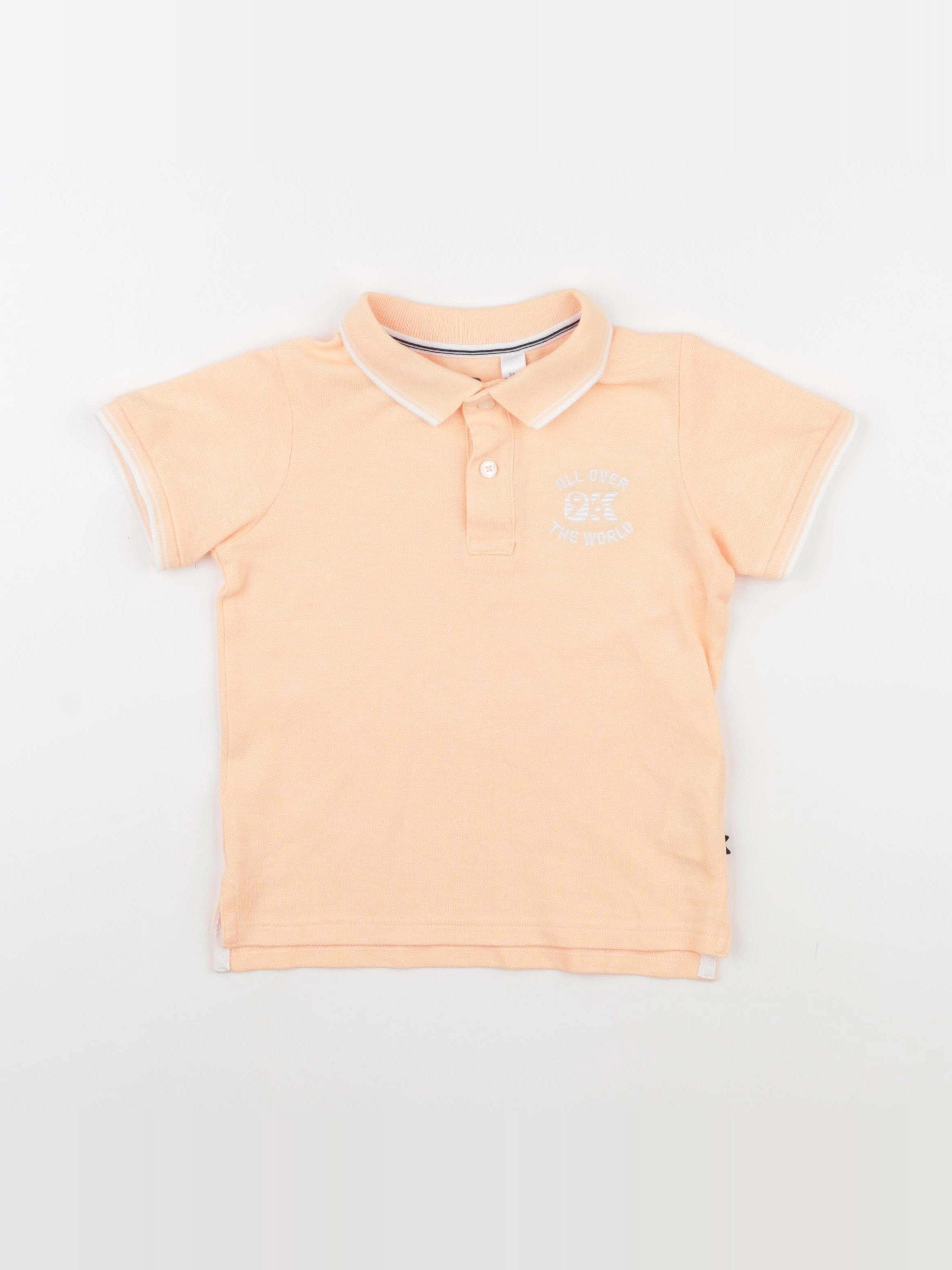 Okaidi - polo orange fluo - 3 ans