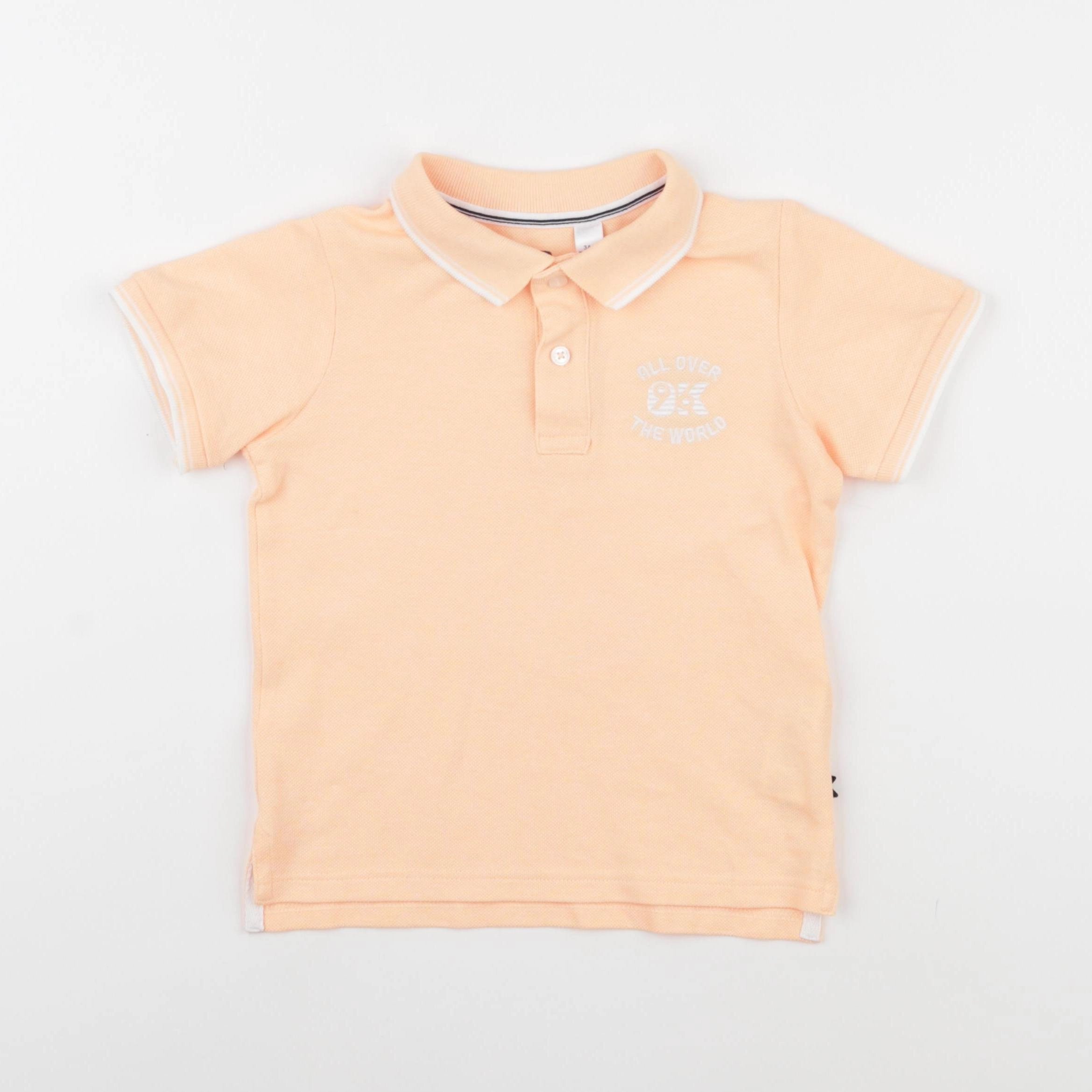 Okaidi - polo orange fluo - 3 ans