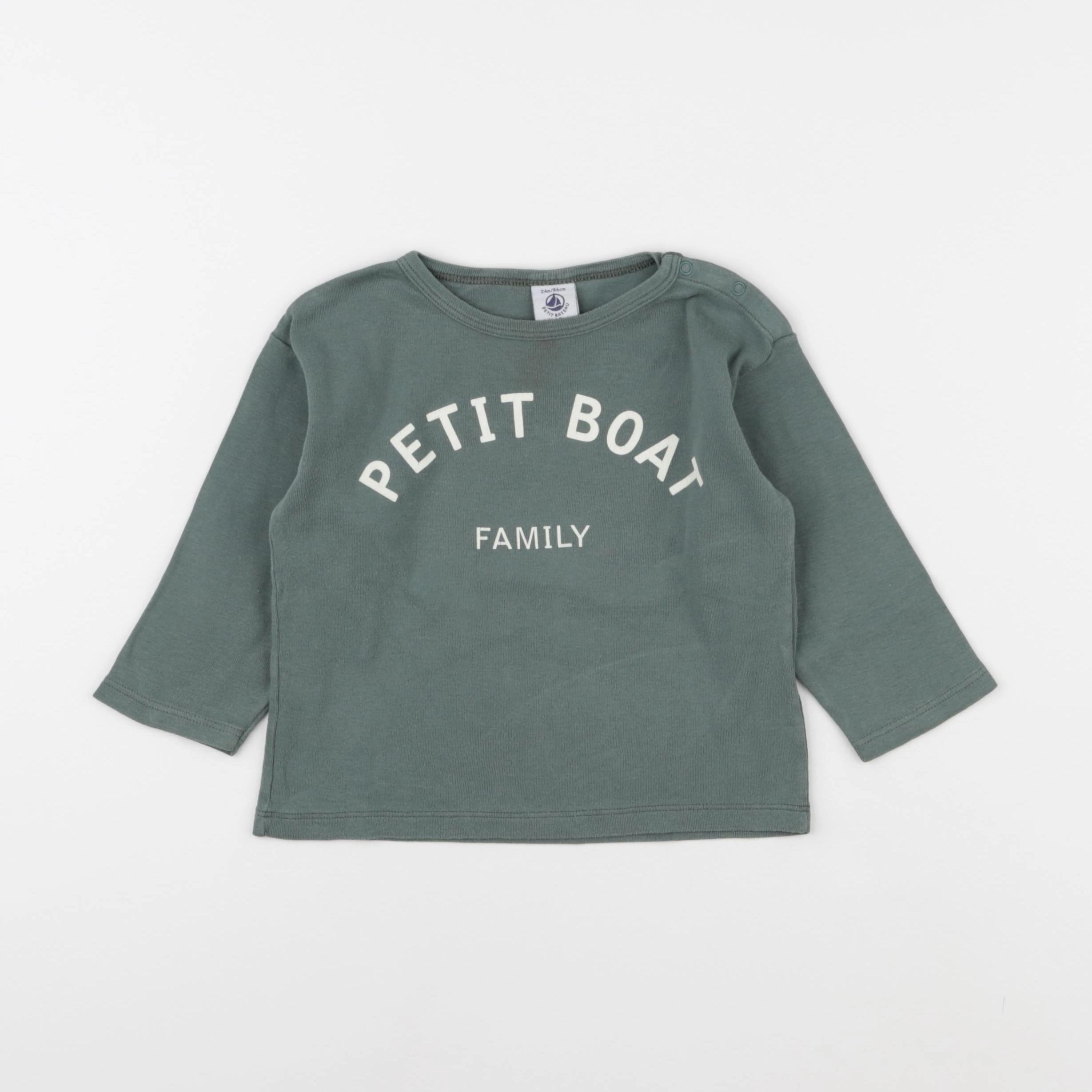 Petit Bateau - tee-shirt vert - 24 mois
