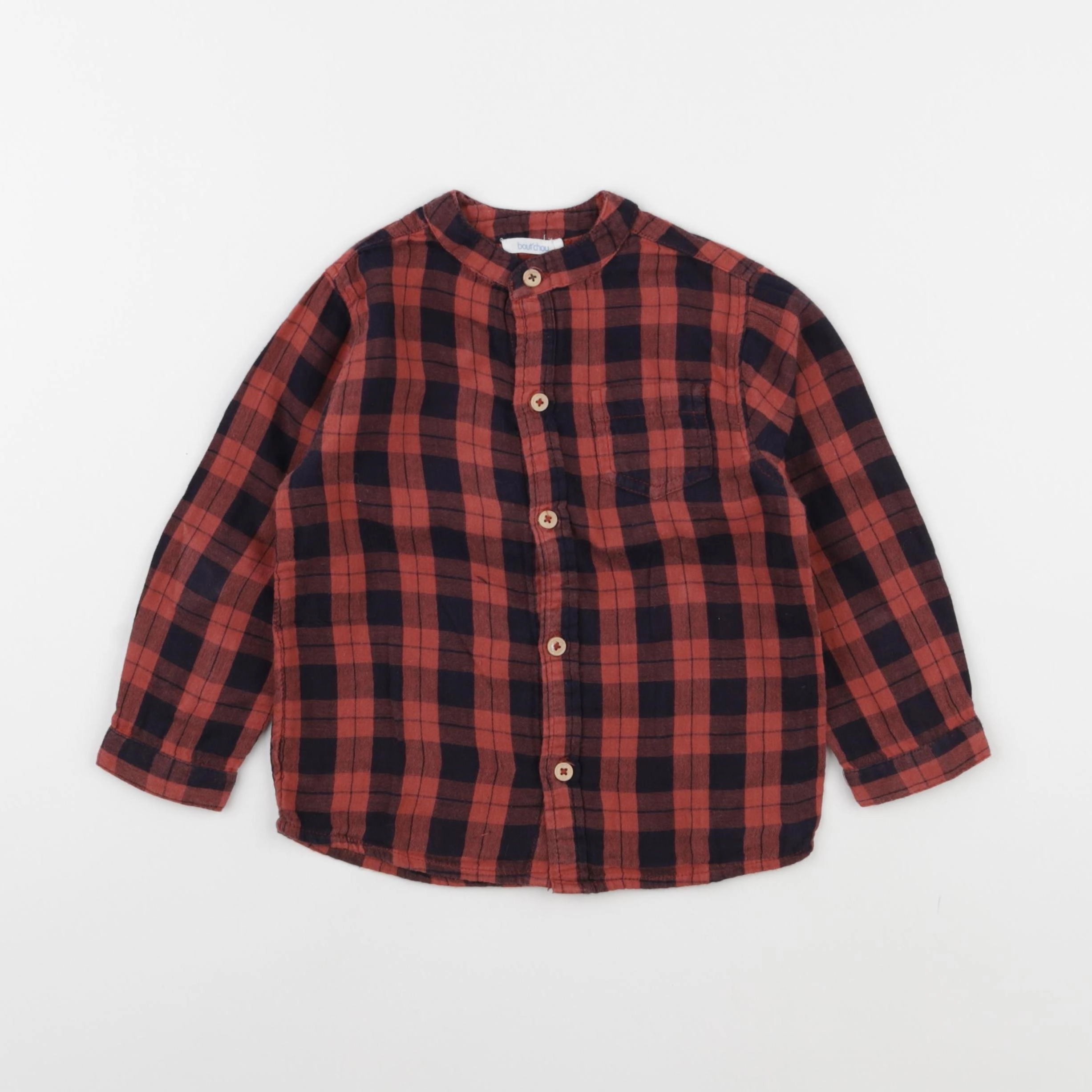 Boutchou - chemise bleu, rouge - 36 mois