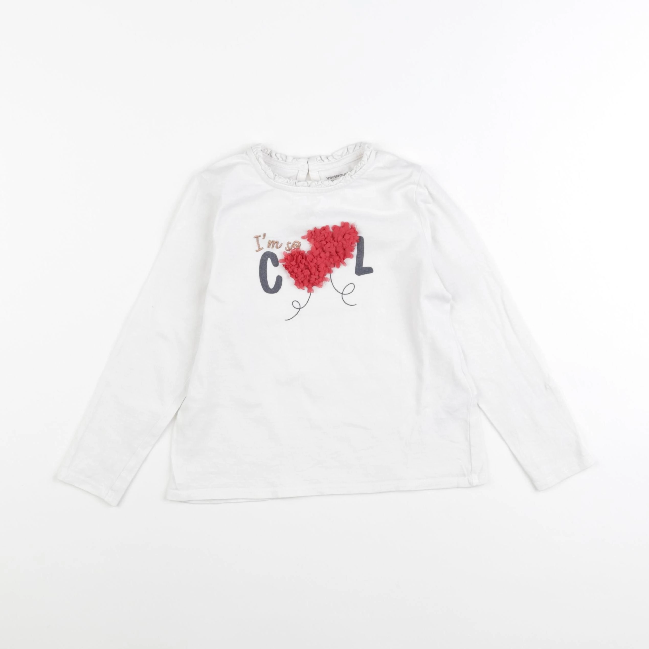 Vertbaudet - tee-shirt blanc - 6 ans