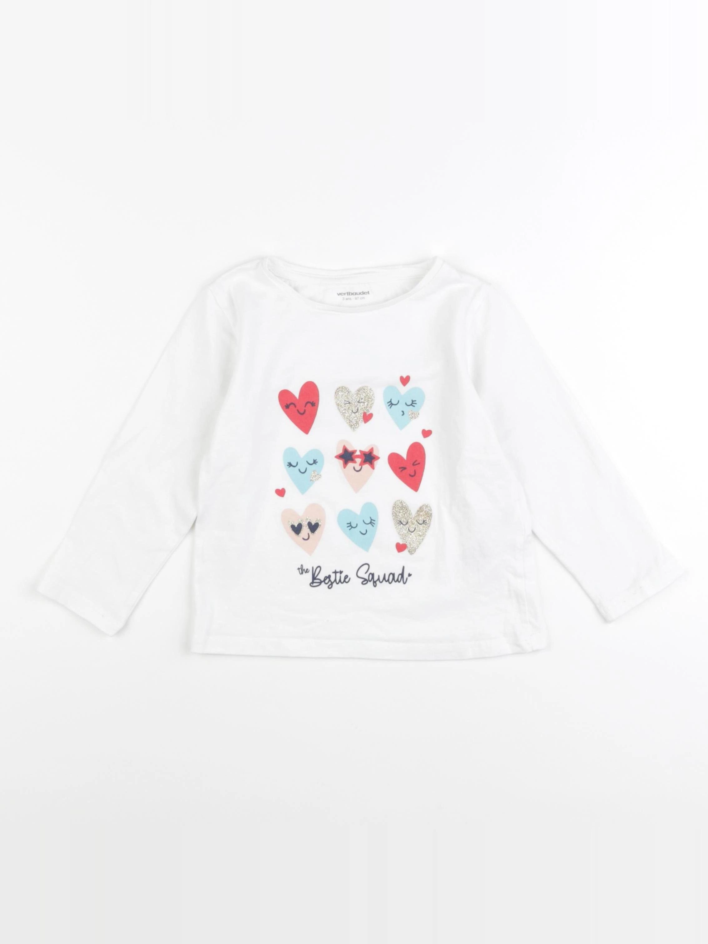 Vertbaudet - tee-shirt blanc - 3 ans