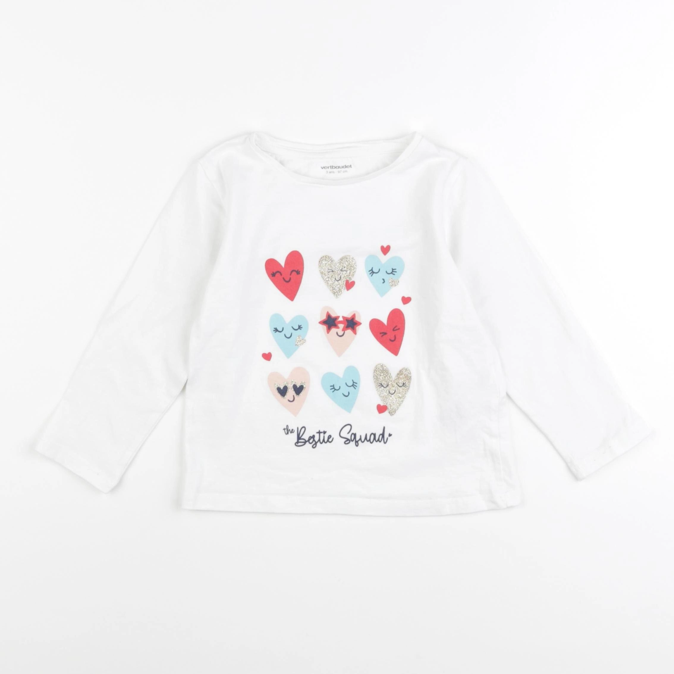 Vertbaudet - tee-shirt blanc - 3 ans