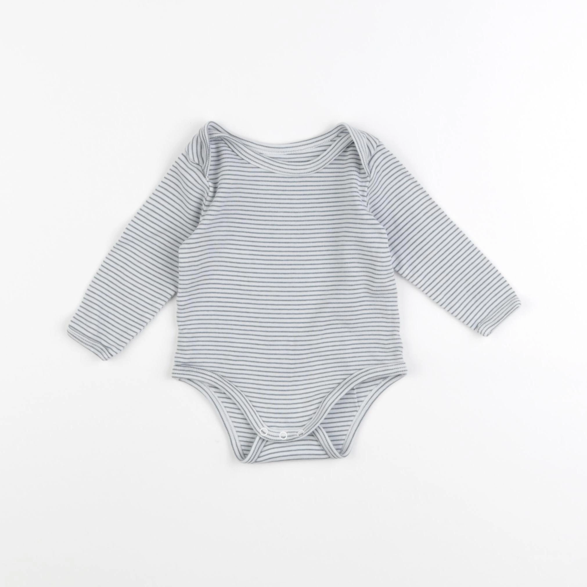 Vertbaudet - body vert, blanc - 9 mois