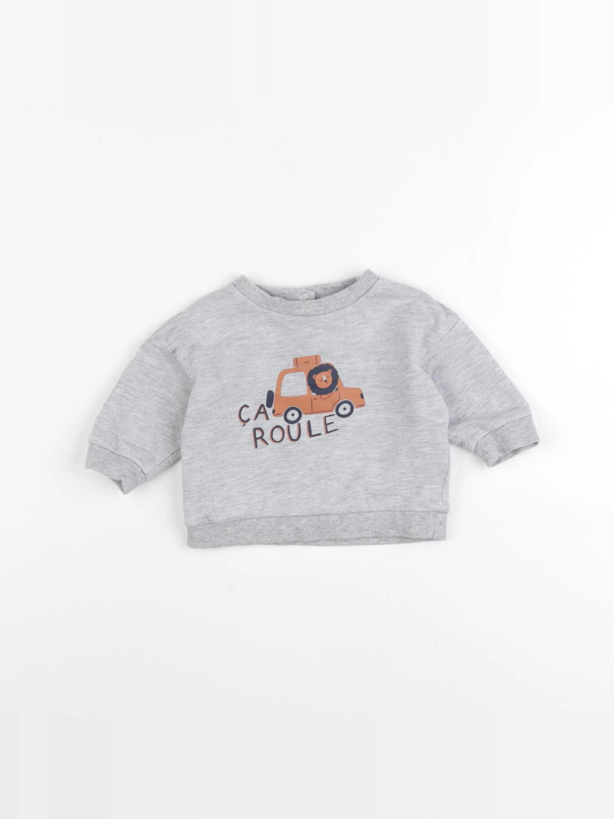 Vertbaudet - sweat gris - 3 mois