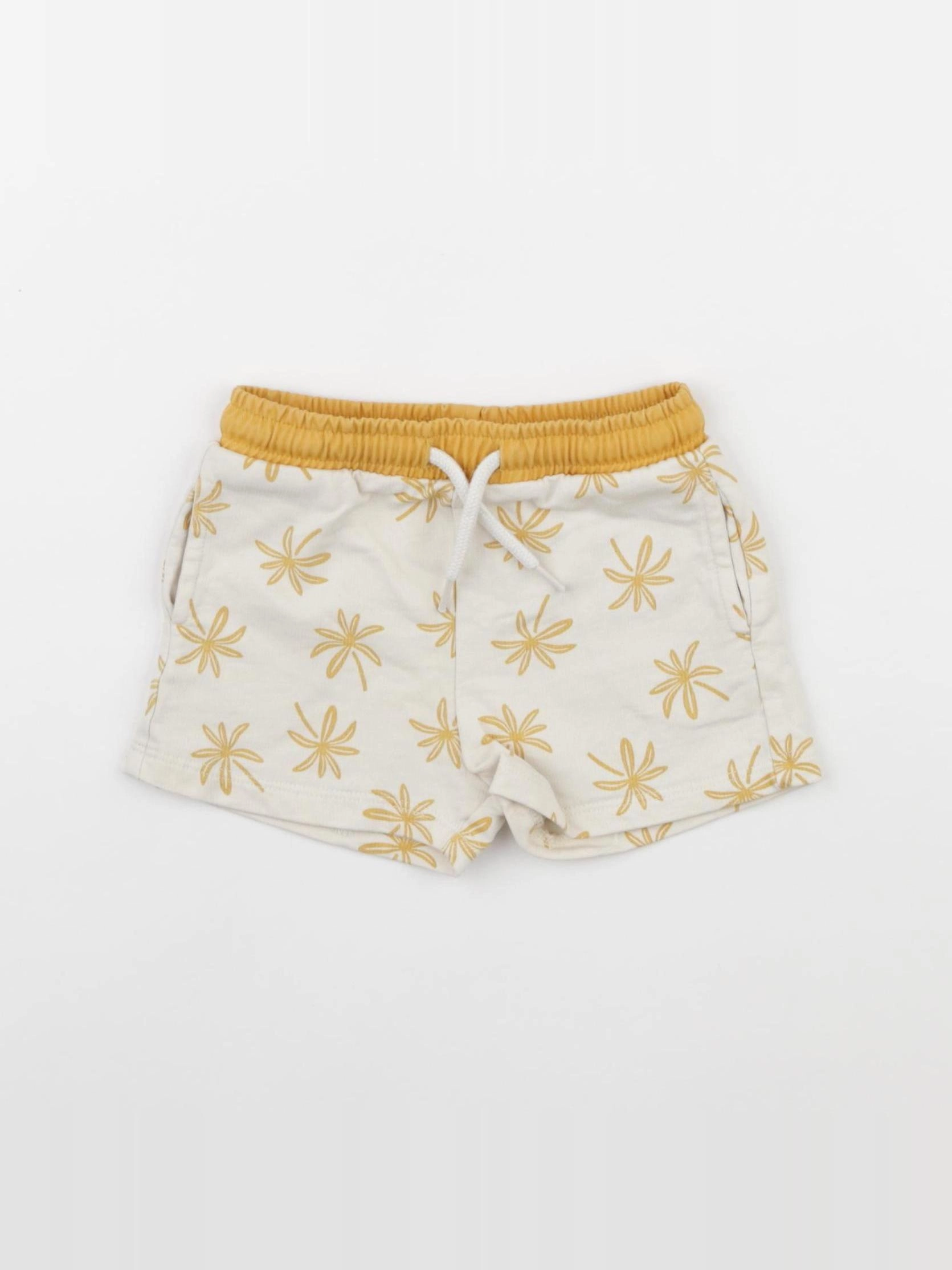 Vertbaudet - short beige, jaune - 9 mois
