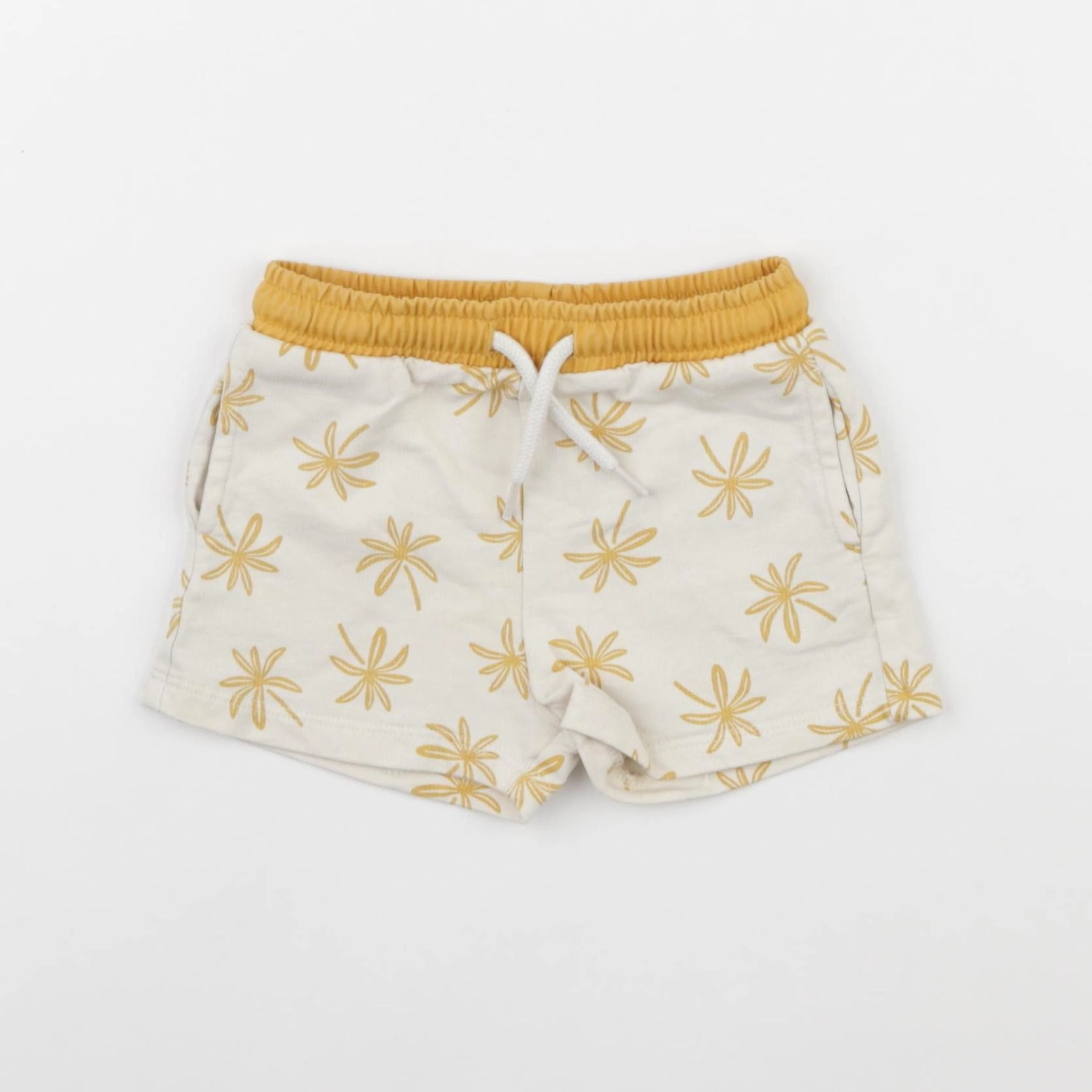 Vertbaudet - short beige, jaune - 9 mois