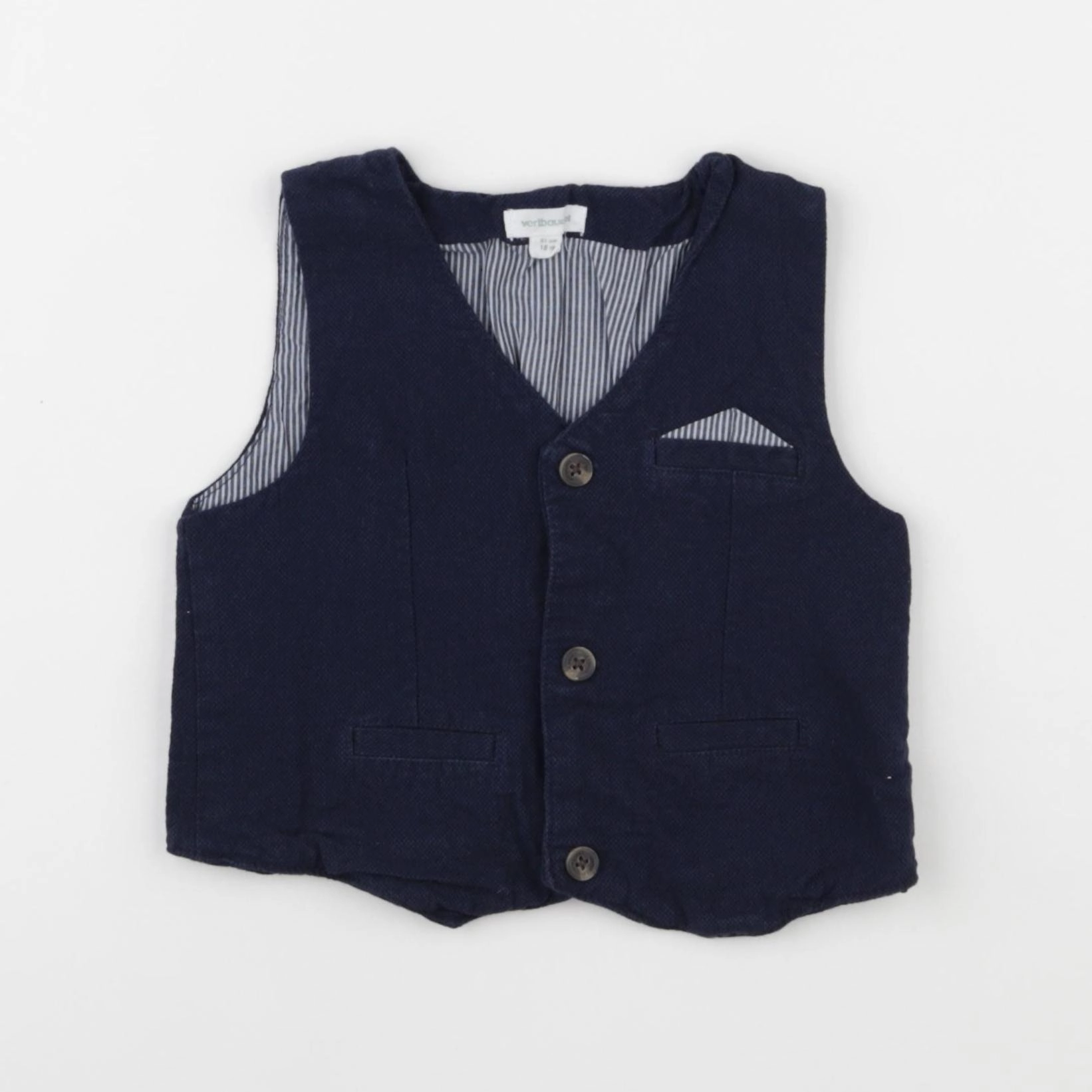 Vertbaudet - gilet bleu - 18 mois