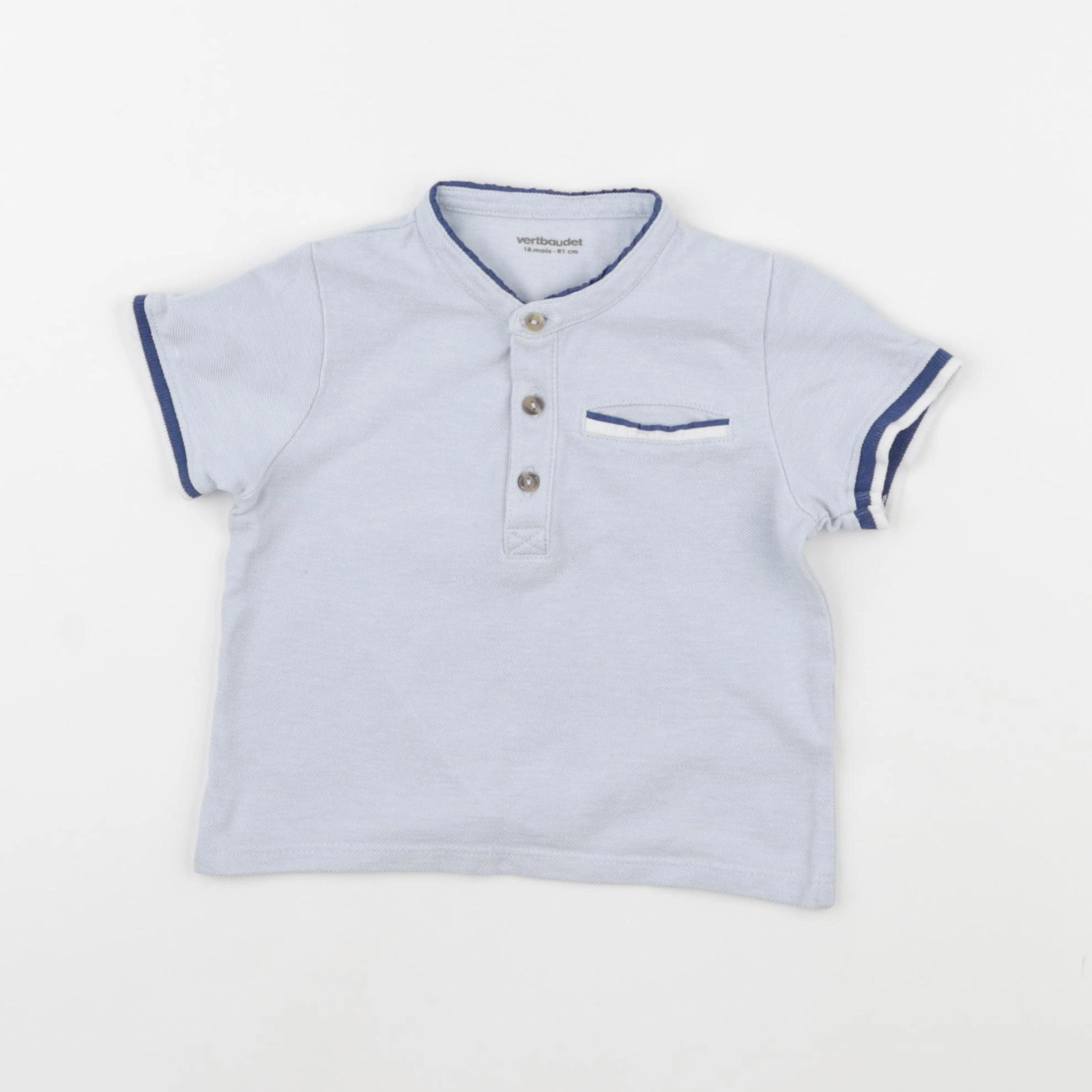Vertbaudet - polo bleu - 18 mois