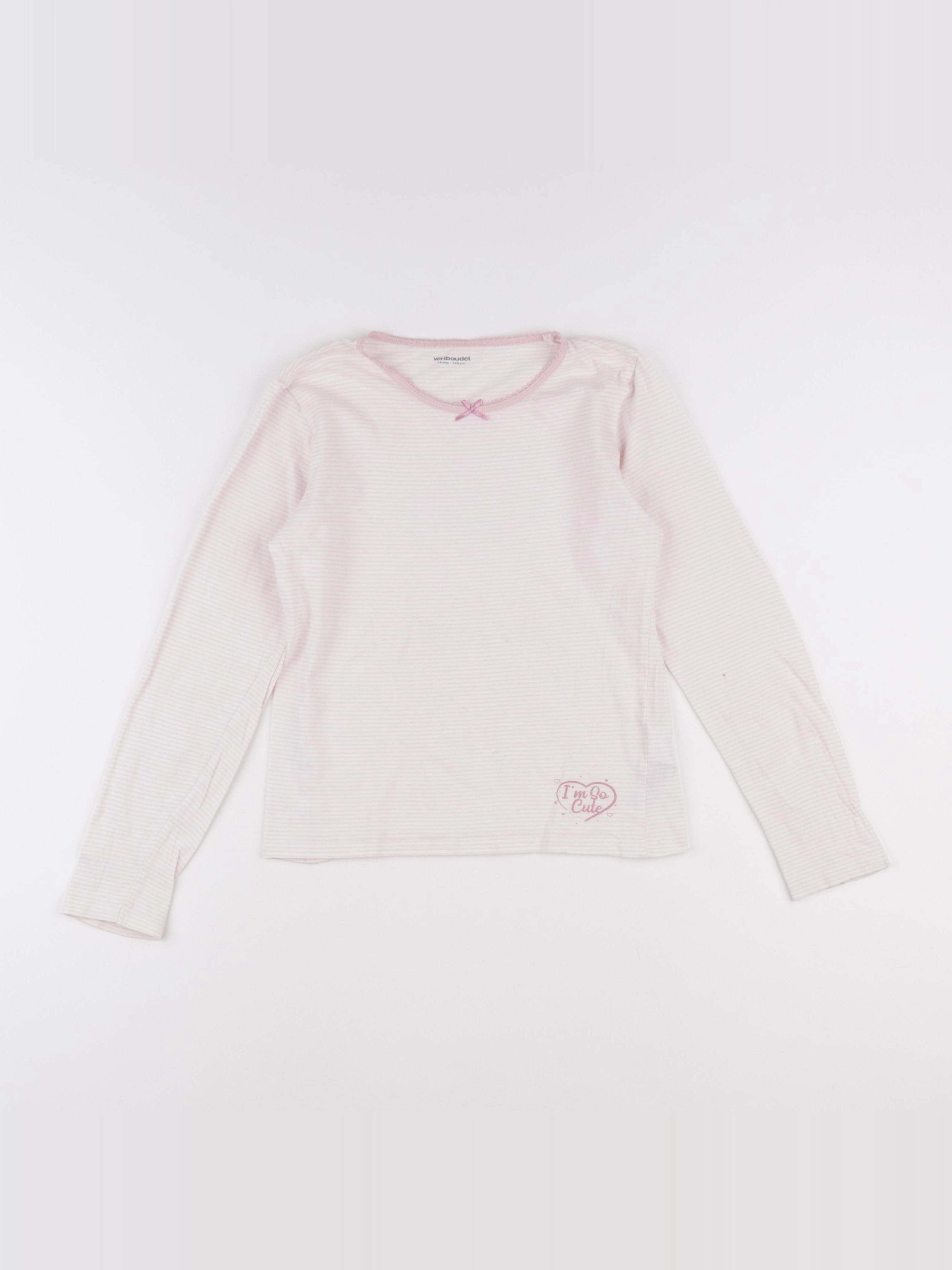 Vertbaudet - maillot de corps blanc, rose - 10 ans