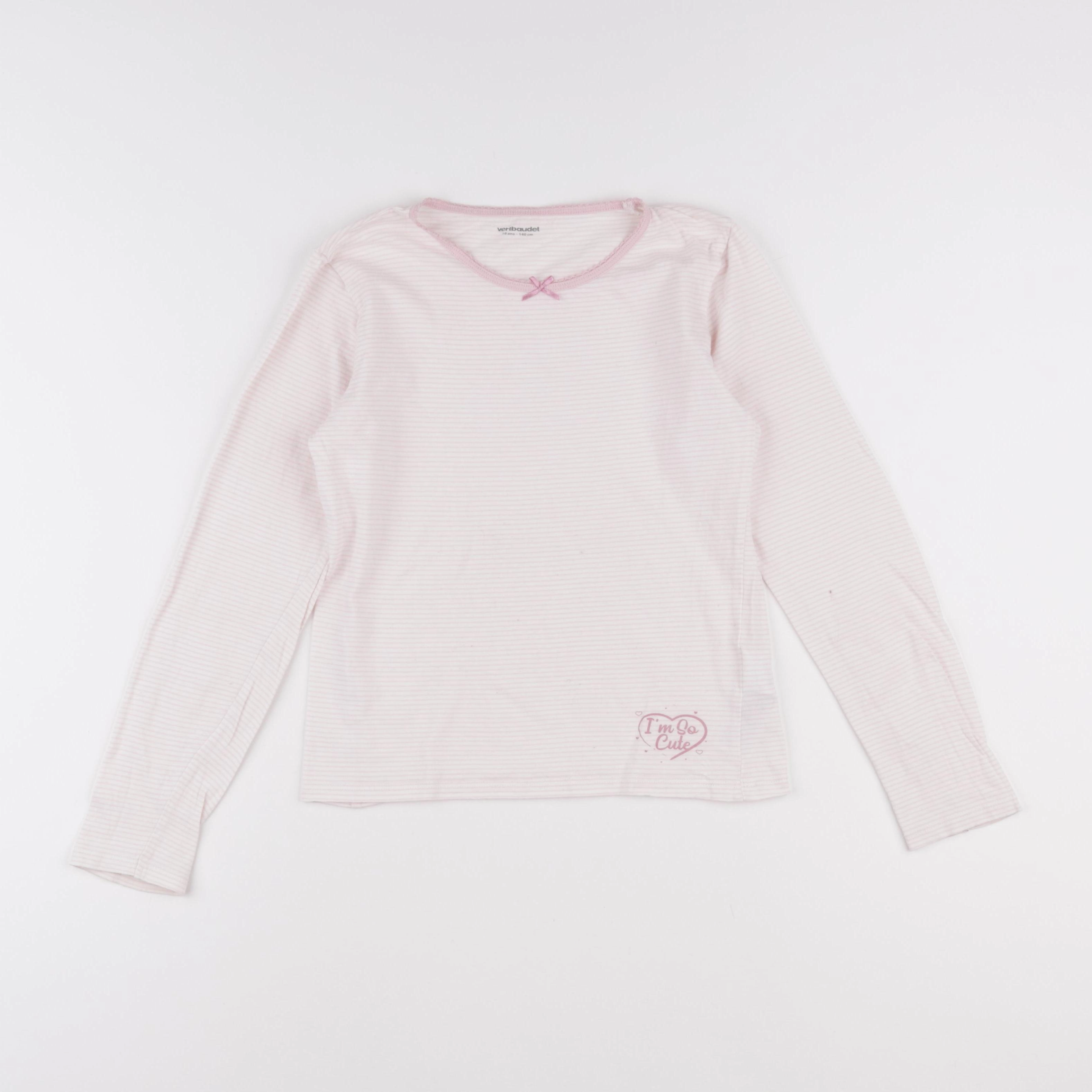 Vertbaudet - maillot de corps blanc, rose - 10 ans