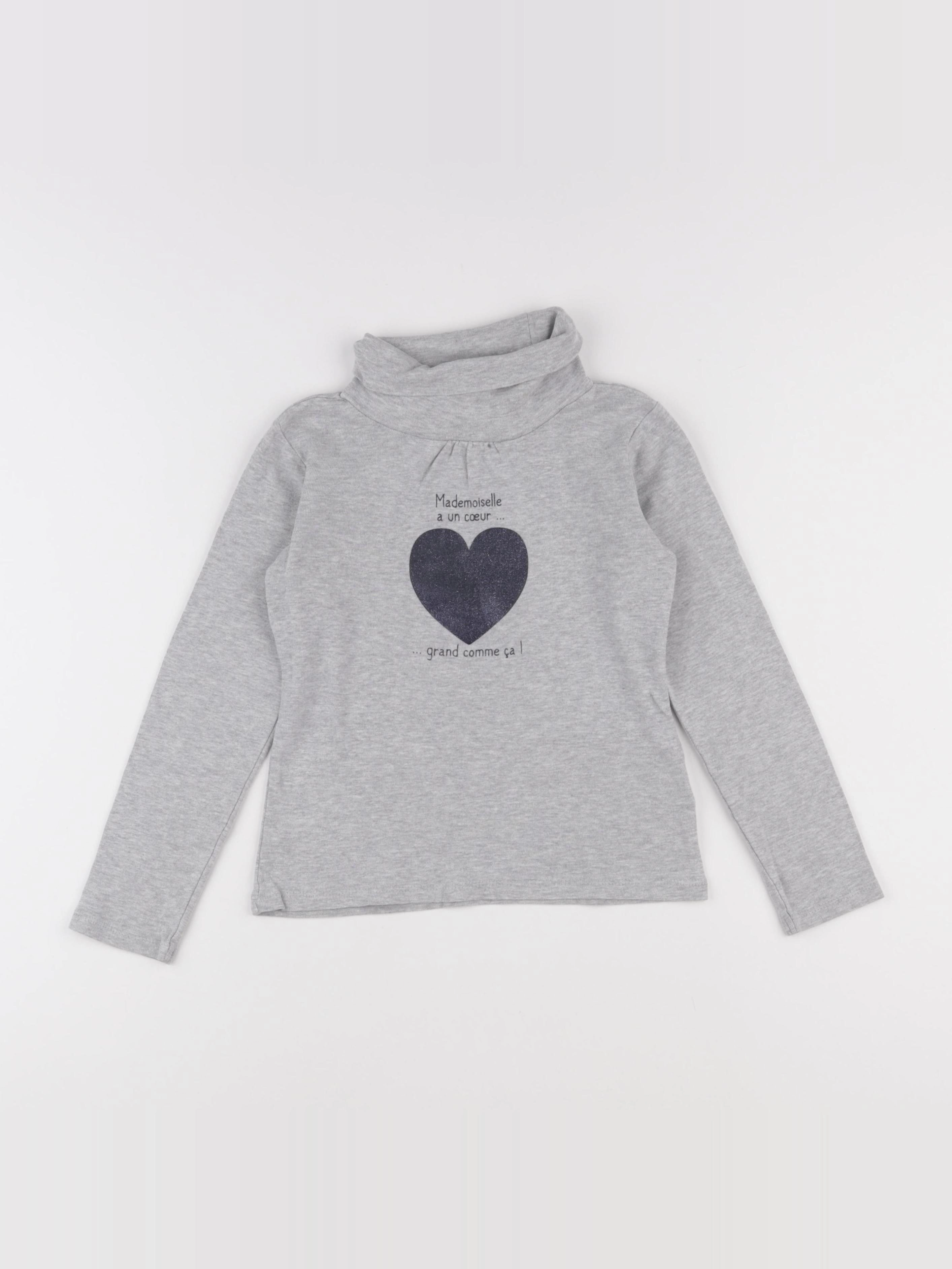 Vertbaudet - sous-pull gris - 8 ans
