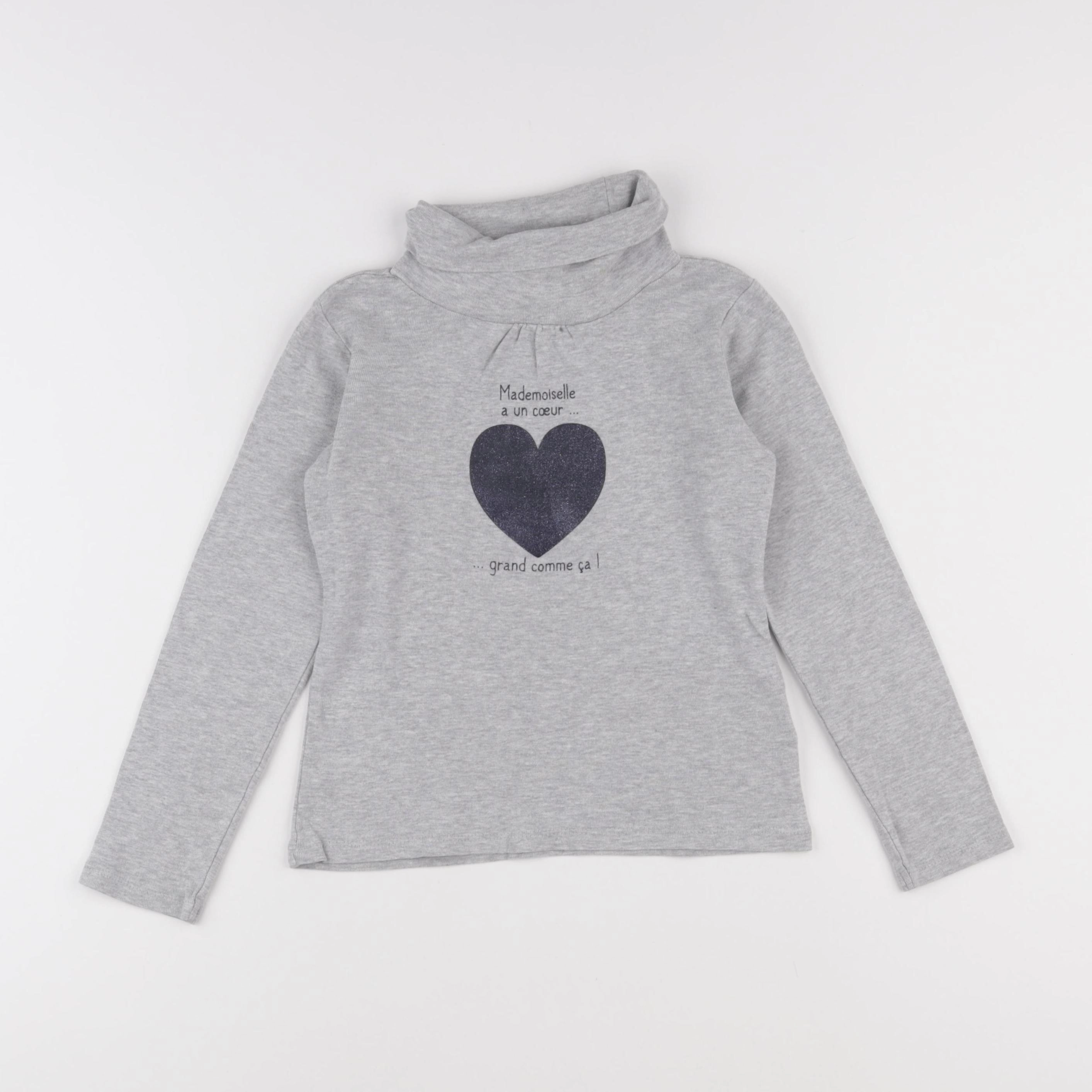 Vertbaudet - sous-pull gris - 8 ans