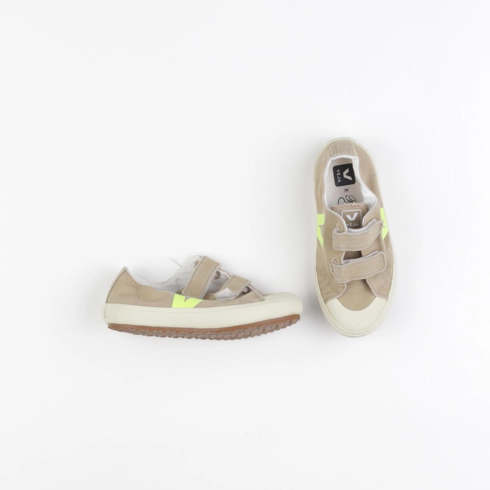 Veja - tennis à scratch/ lacets beige - pointure 28