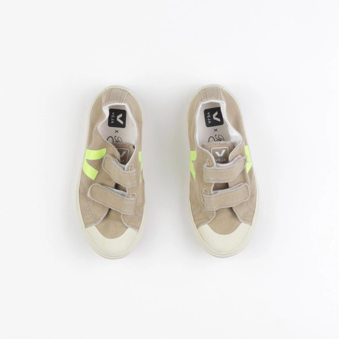Veja - tennis à scratch/ lacets beige - pointure 28