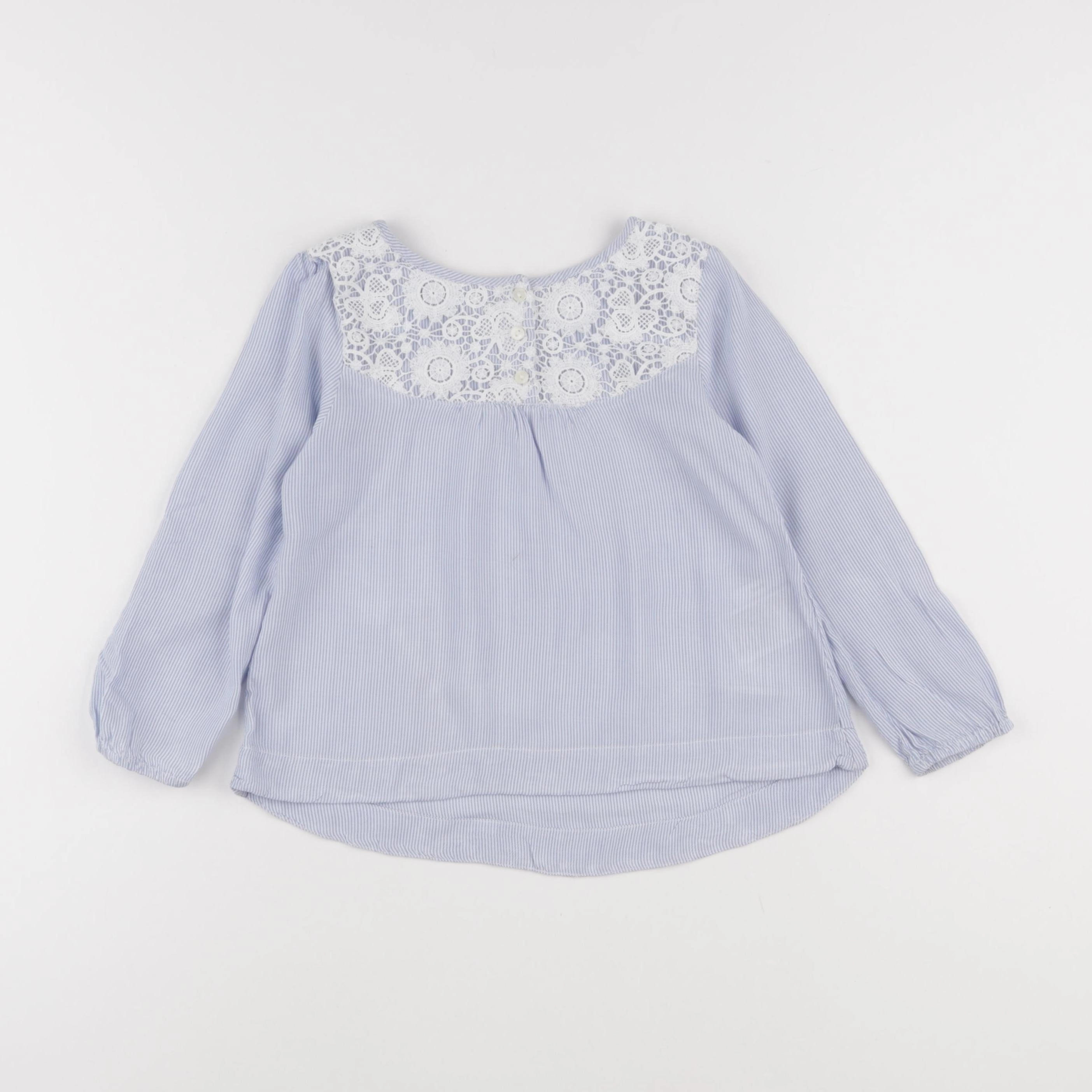 H&M - blouse blanc, bleu - 4/5 ans
