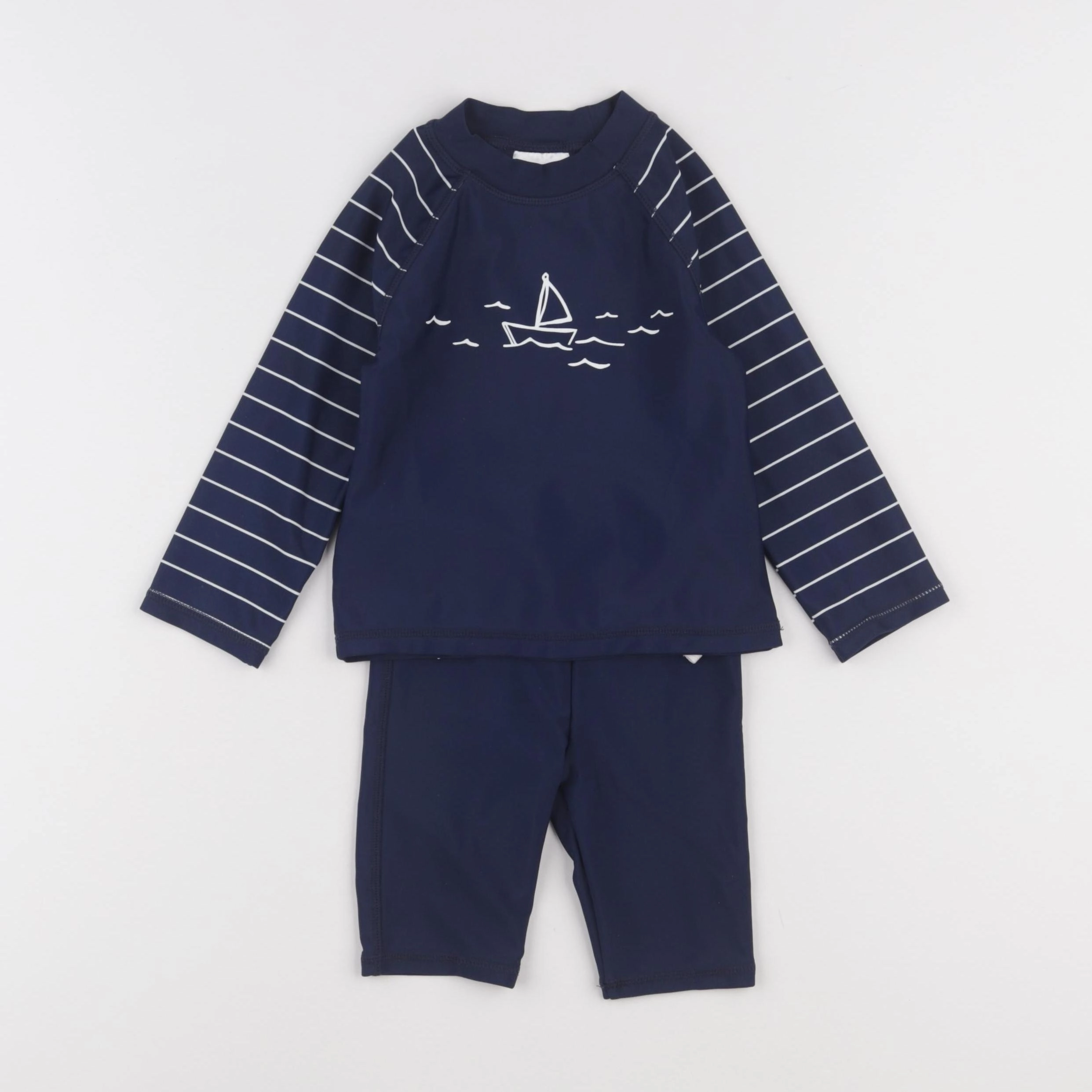 H&M - ensemble de bain bleu - 6/12 mois
