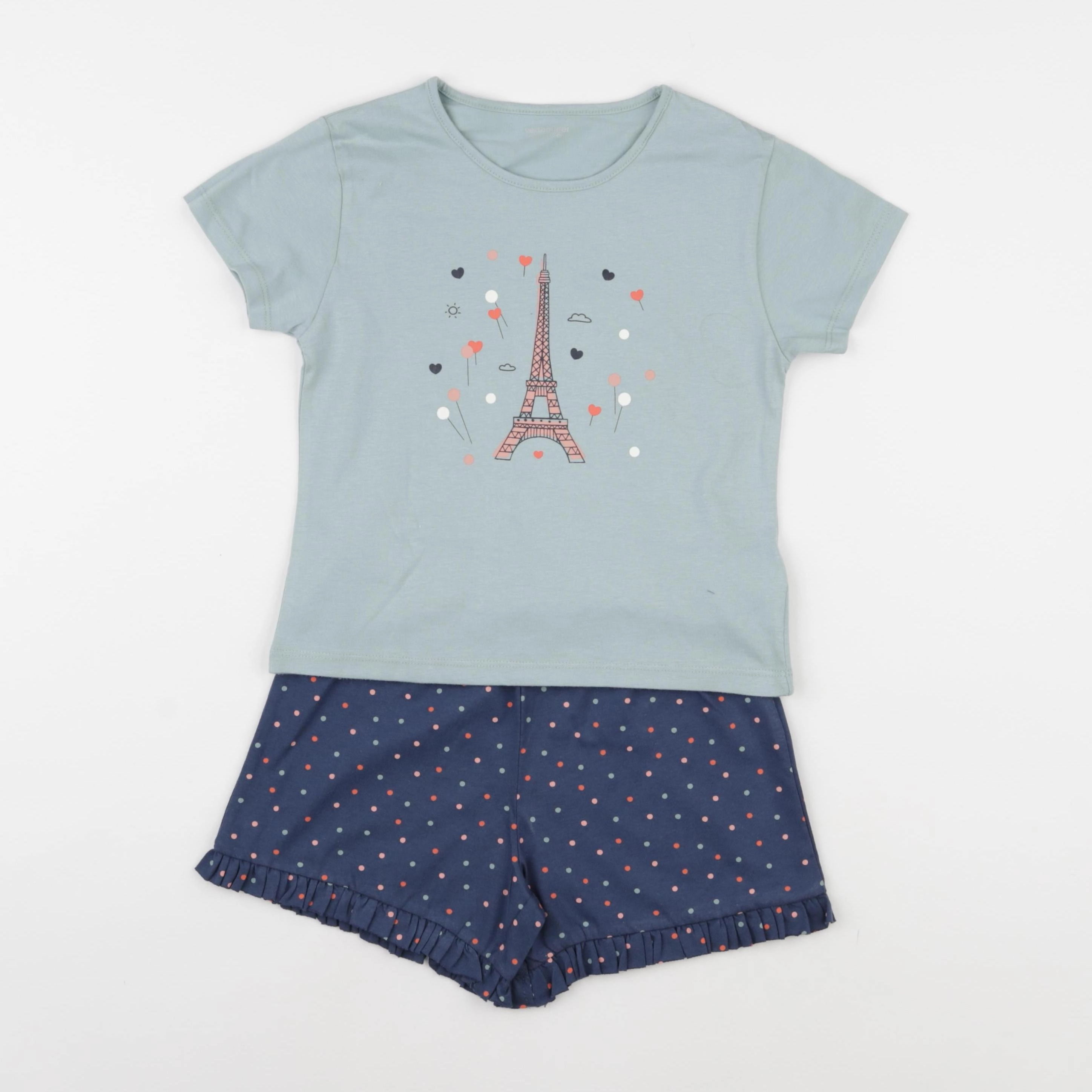 Vertbaudet - pyjama coton bleu, vert - 6 ans