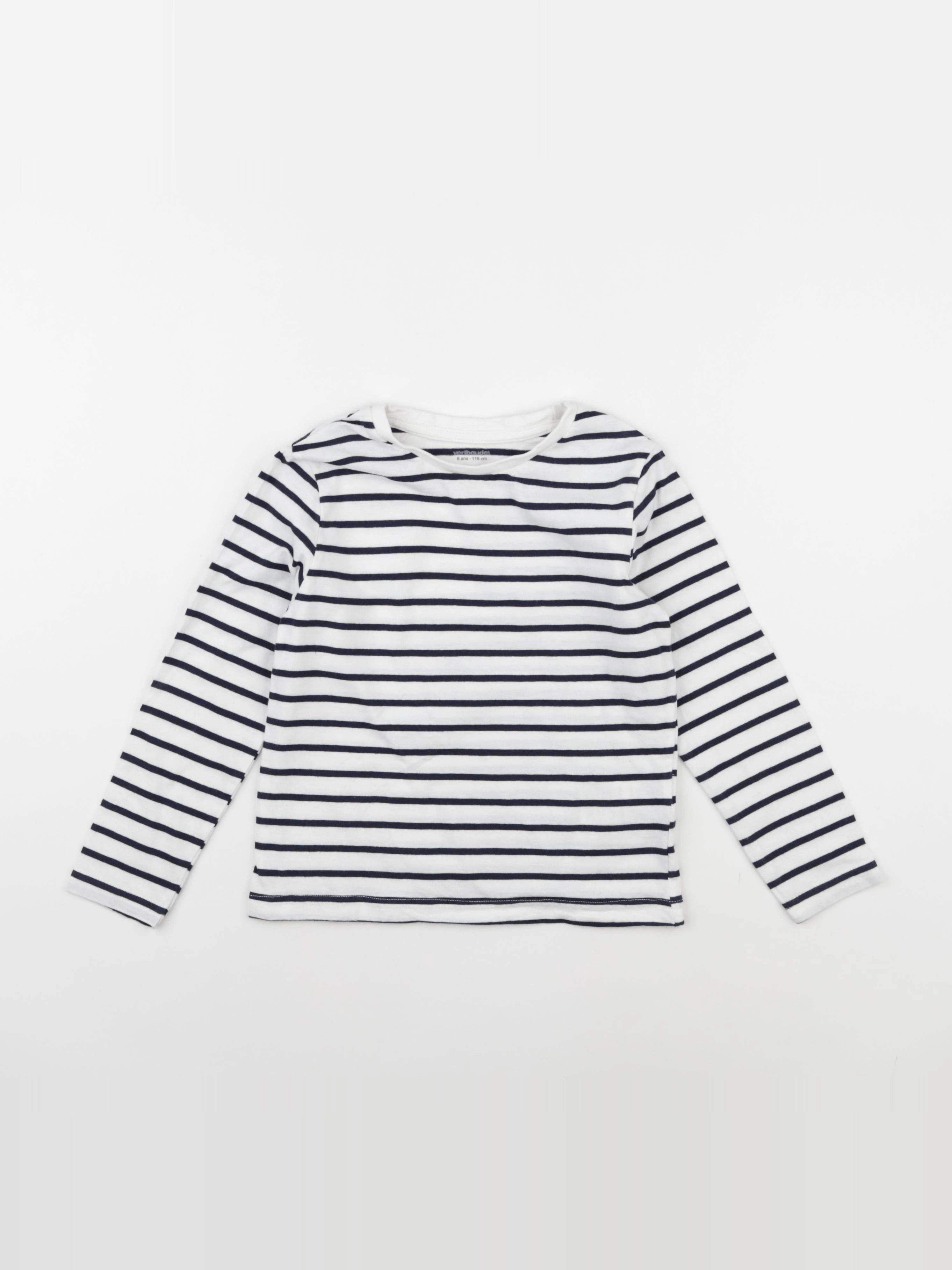Vertbaudet - tee-shirt bleu, blanc - 6 ans