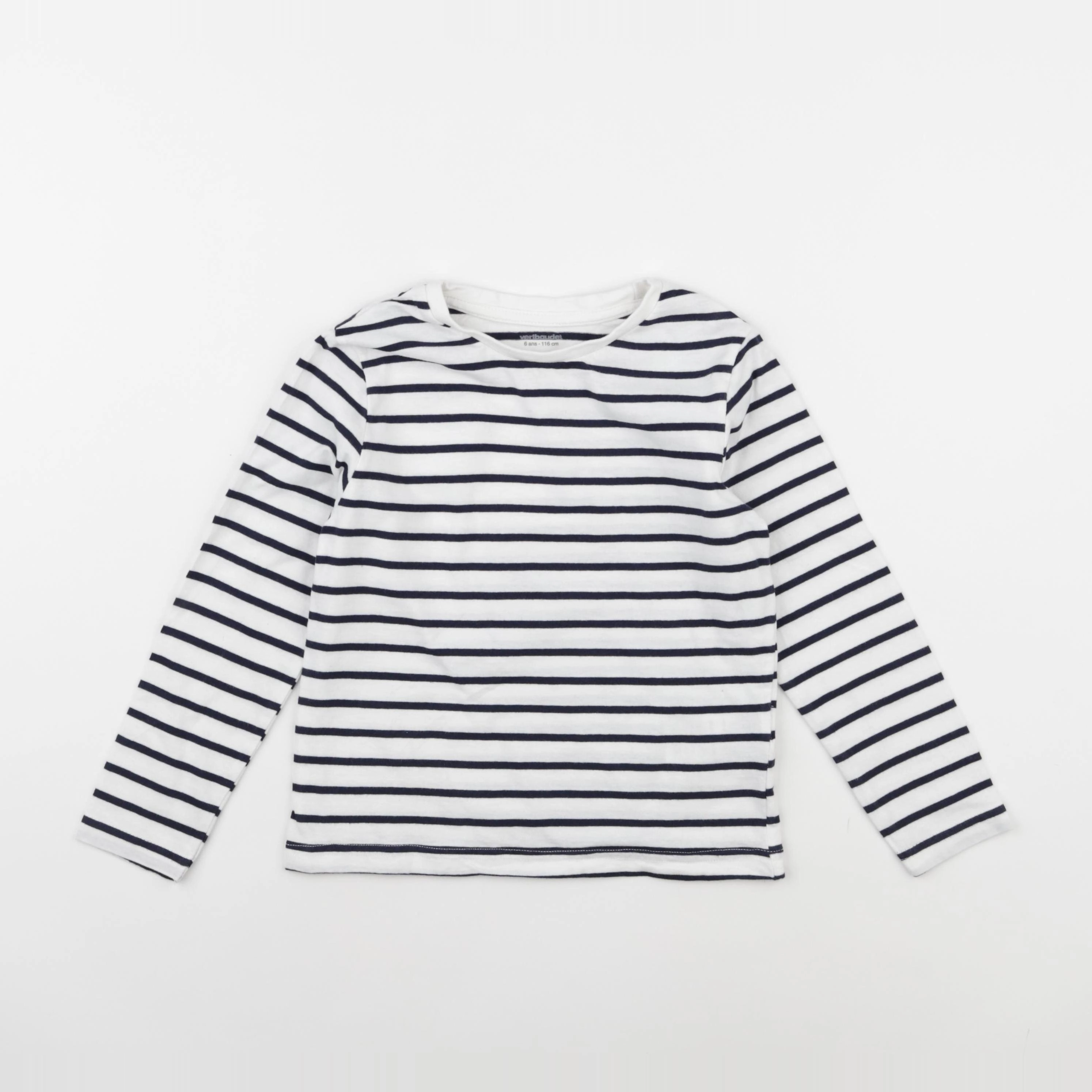 Vertbaudet - tee-shirt bleu, blanc - 6 ans