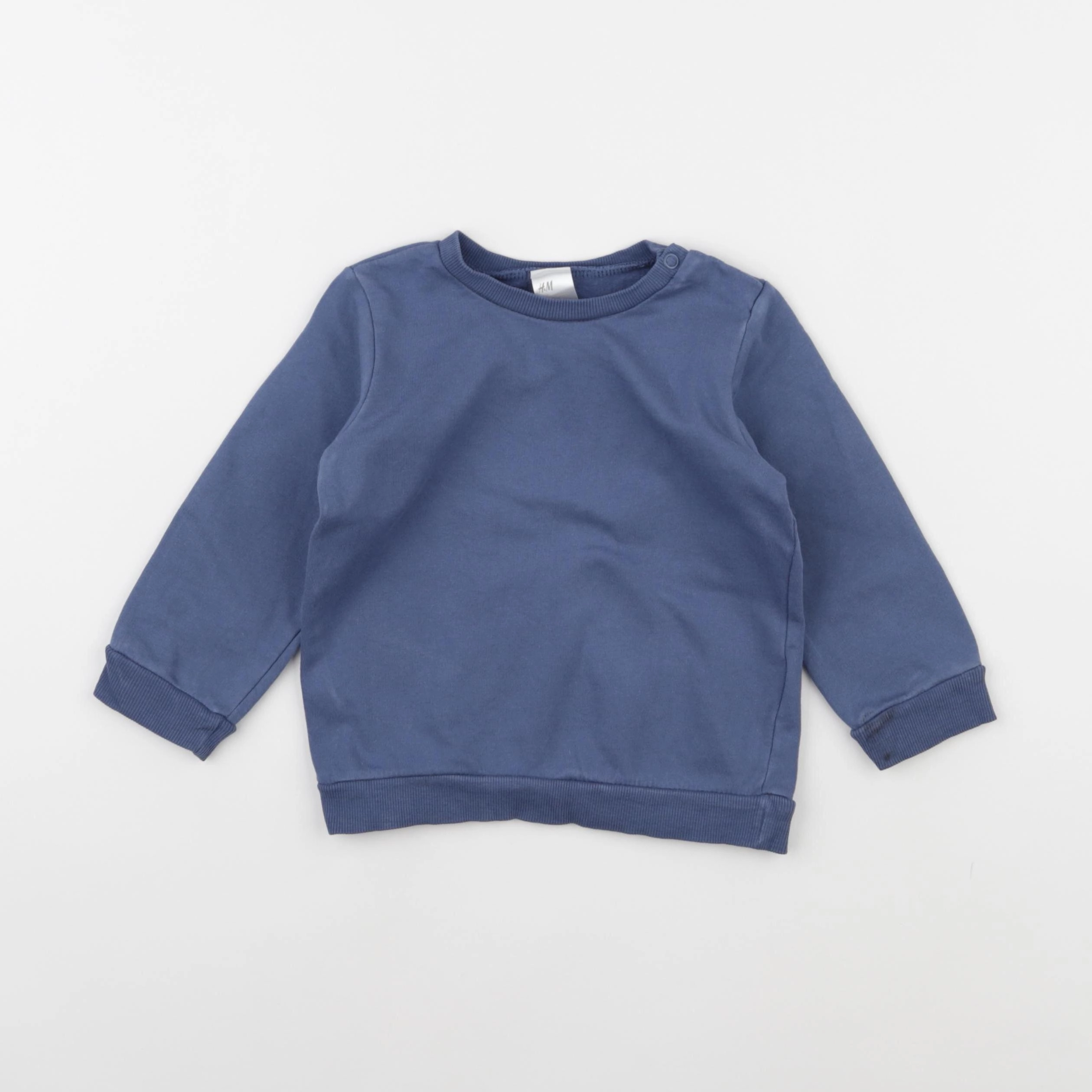 H&M - sweat bleu - 18 mois