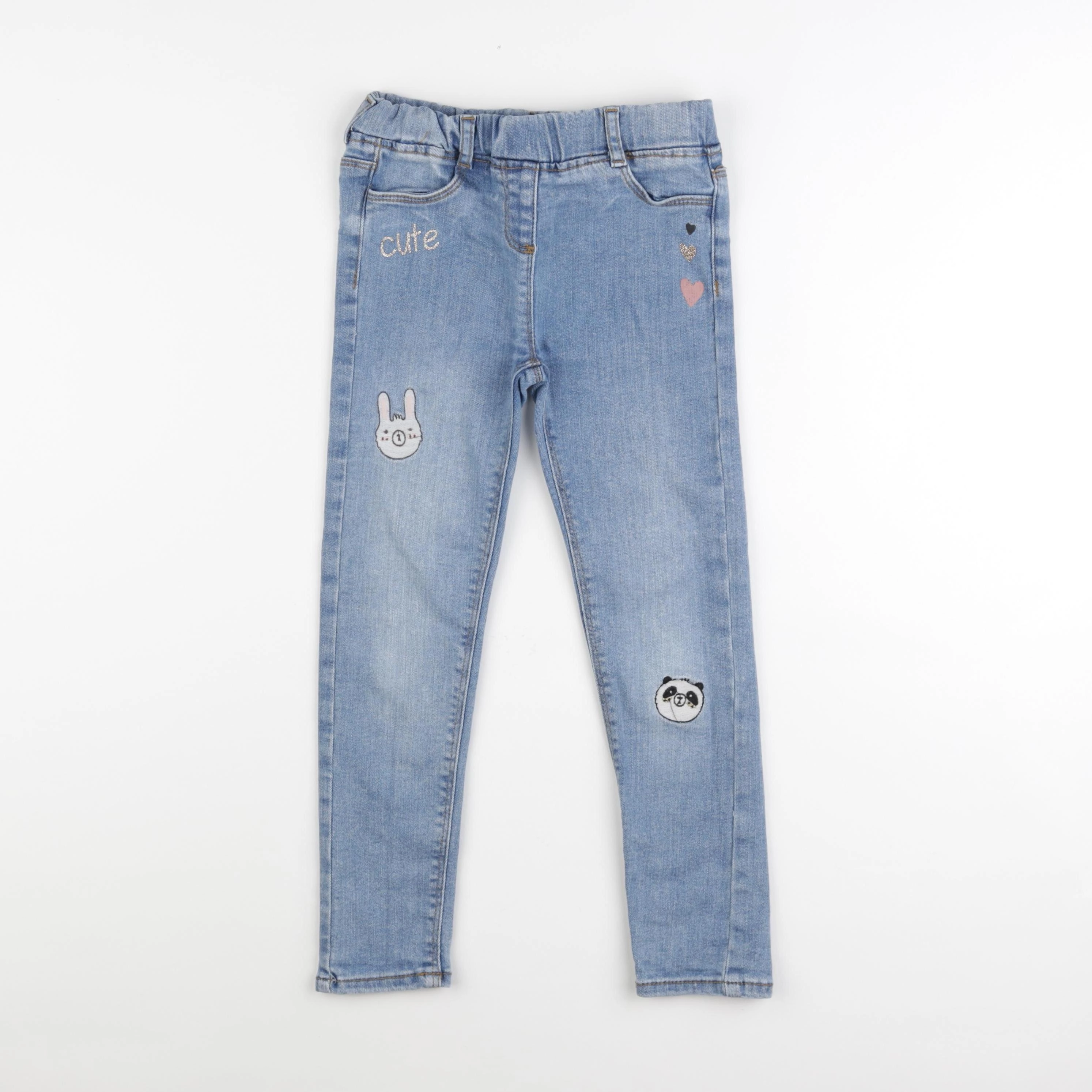 Vertbaudet - jegging bleu - 7 ans