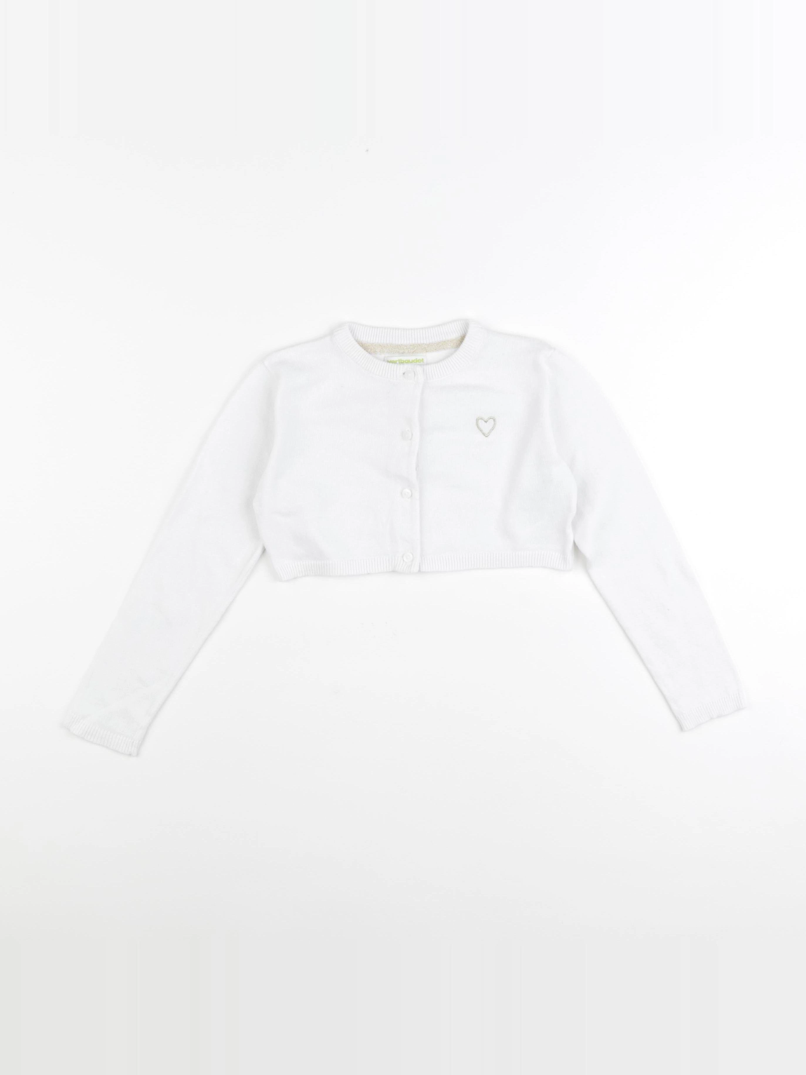 Vertbaudet - gilet blanc - 5 ans