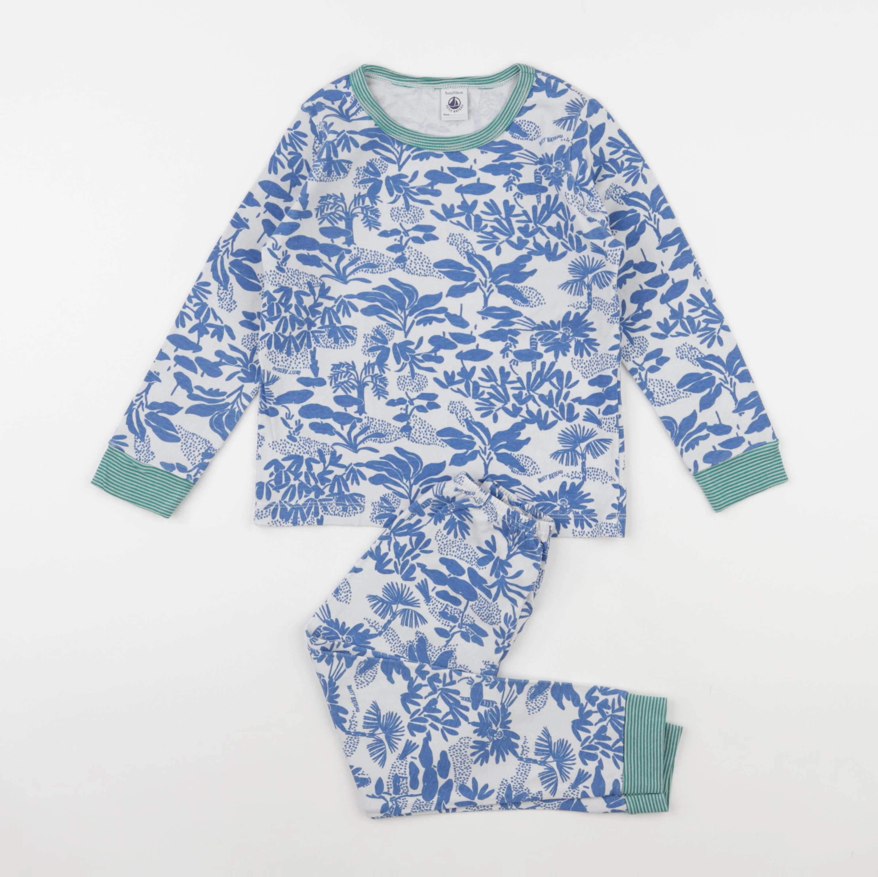 Petit Bateau - pyjama coton bleu - 5 ans