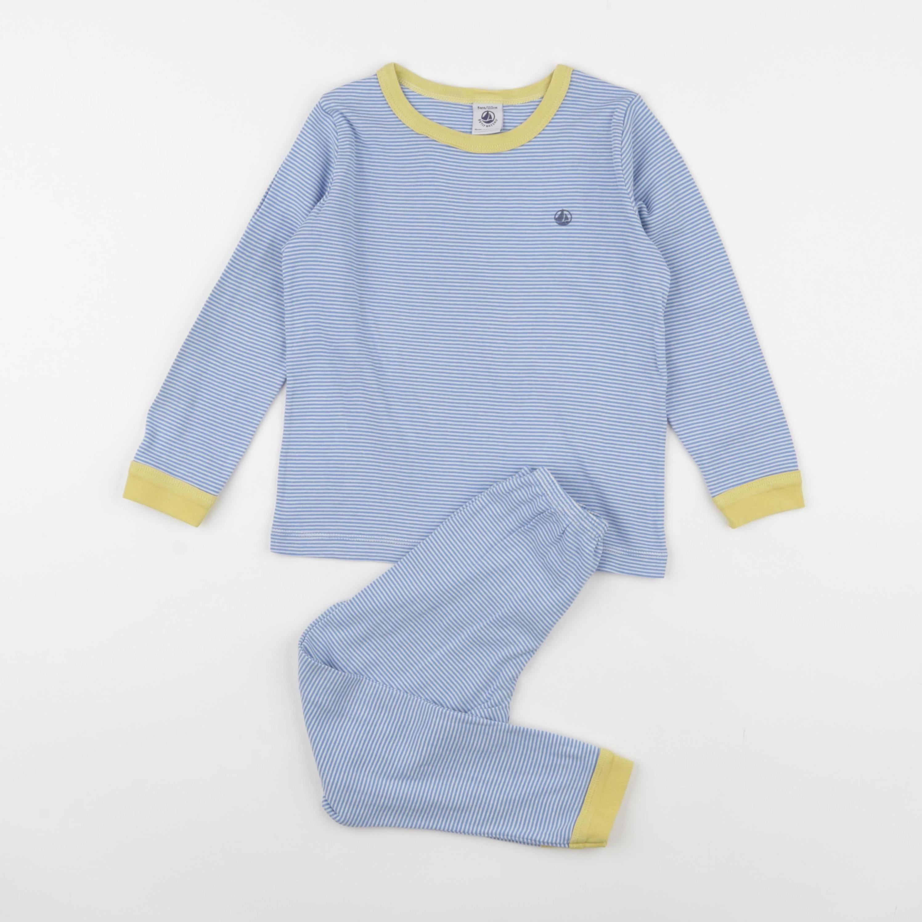 Petit Bateau - pyjama coton bleu - 5 ans