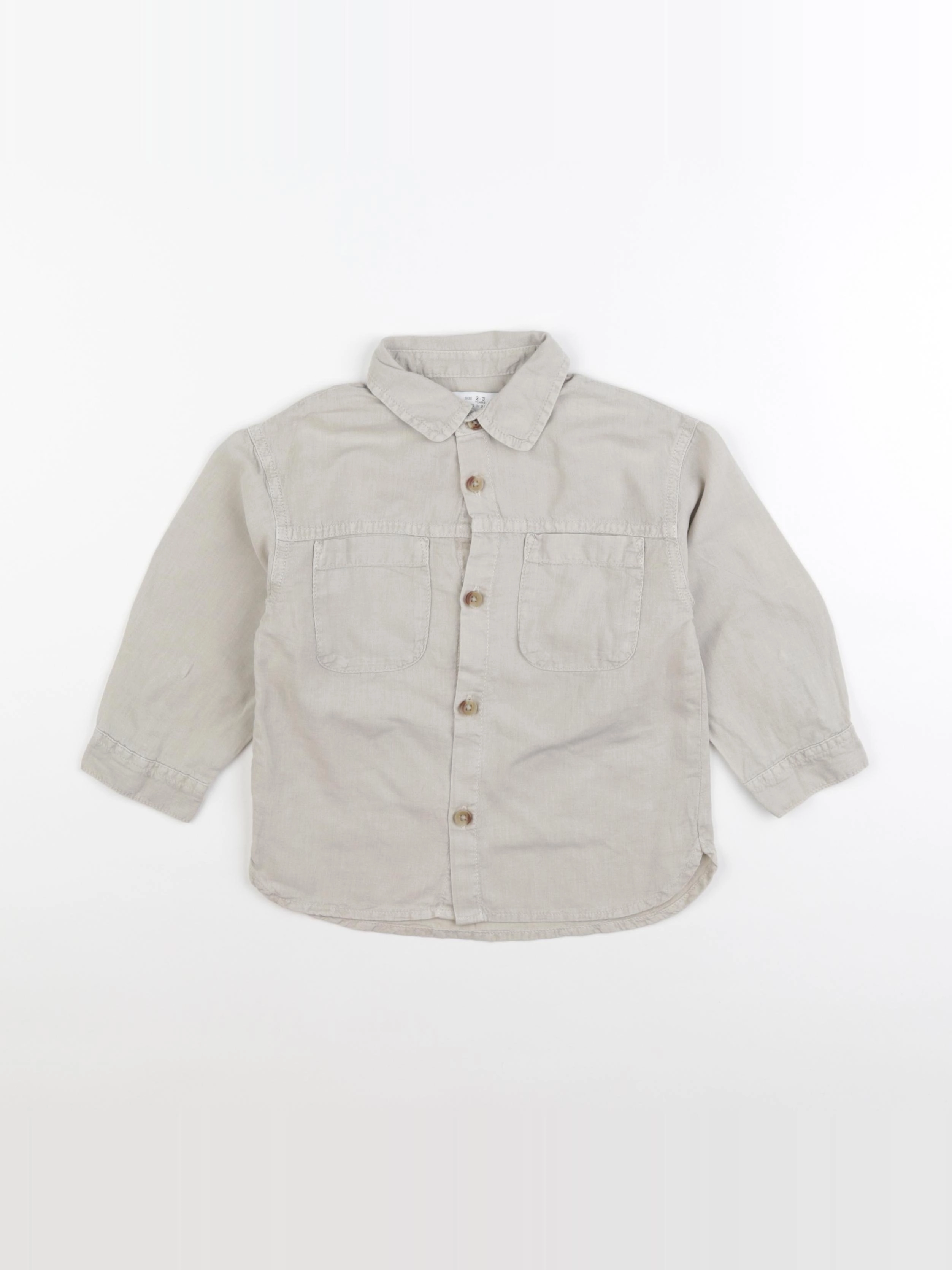 Zara - chemise beige - 2/3 ans