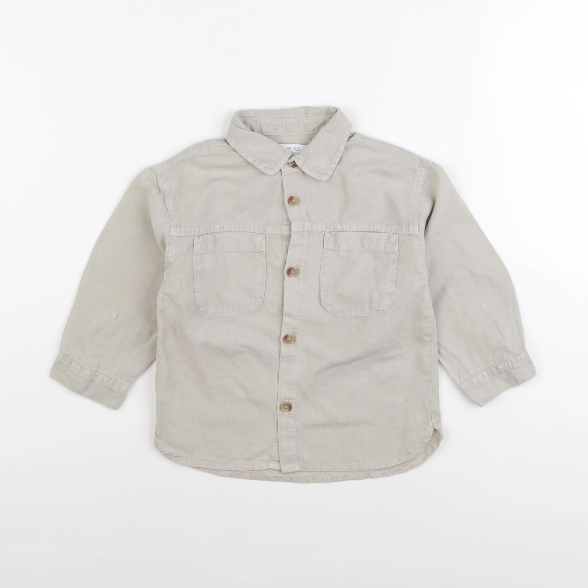 Zara - chemise beige - 2/3 ans