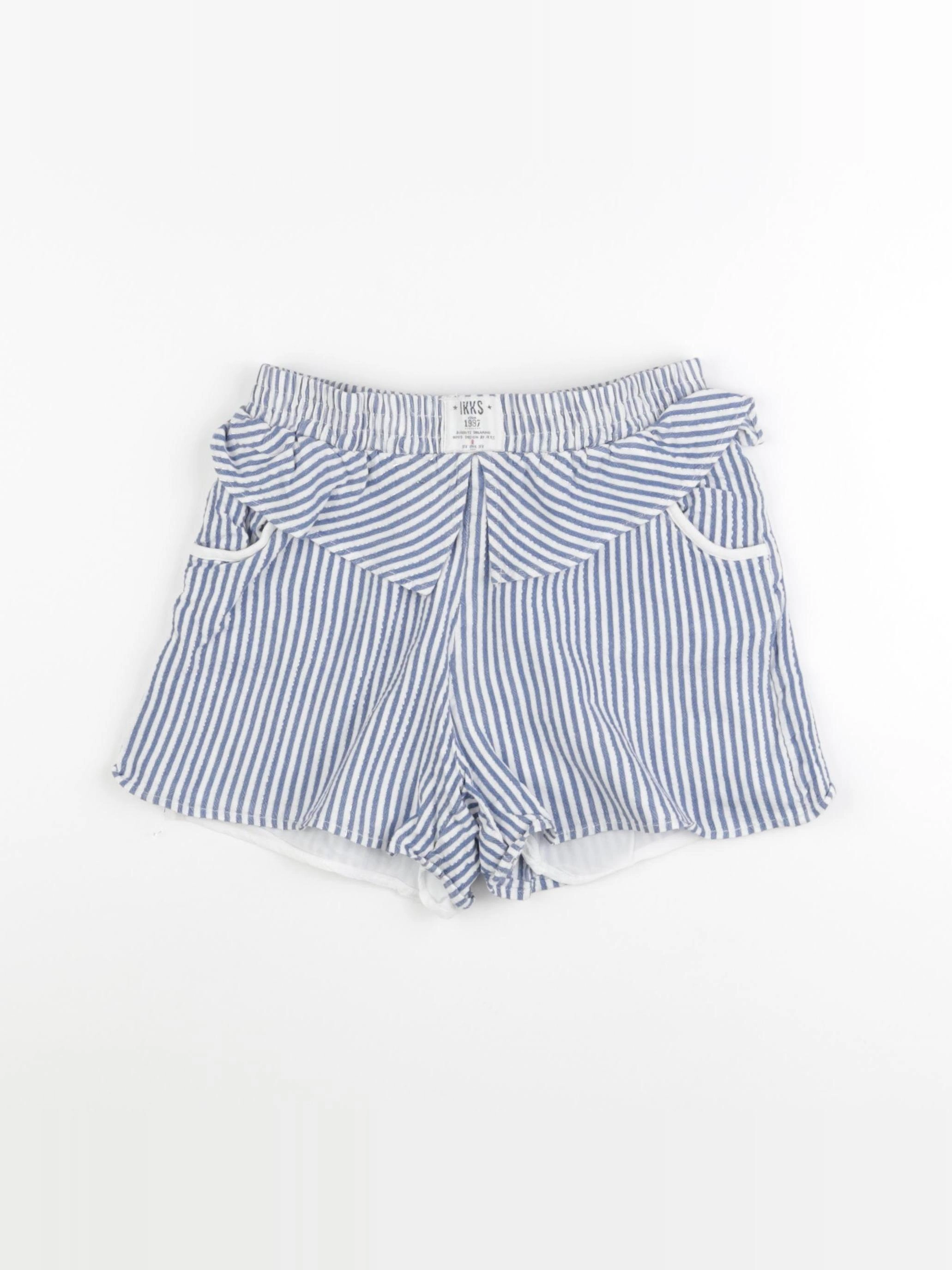 IKKS - short blanc, bleu - 10 ans