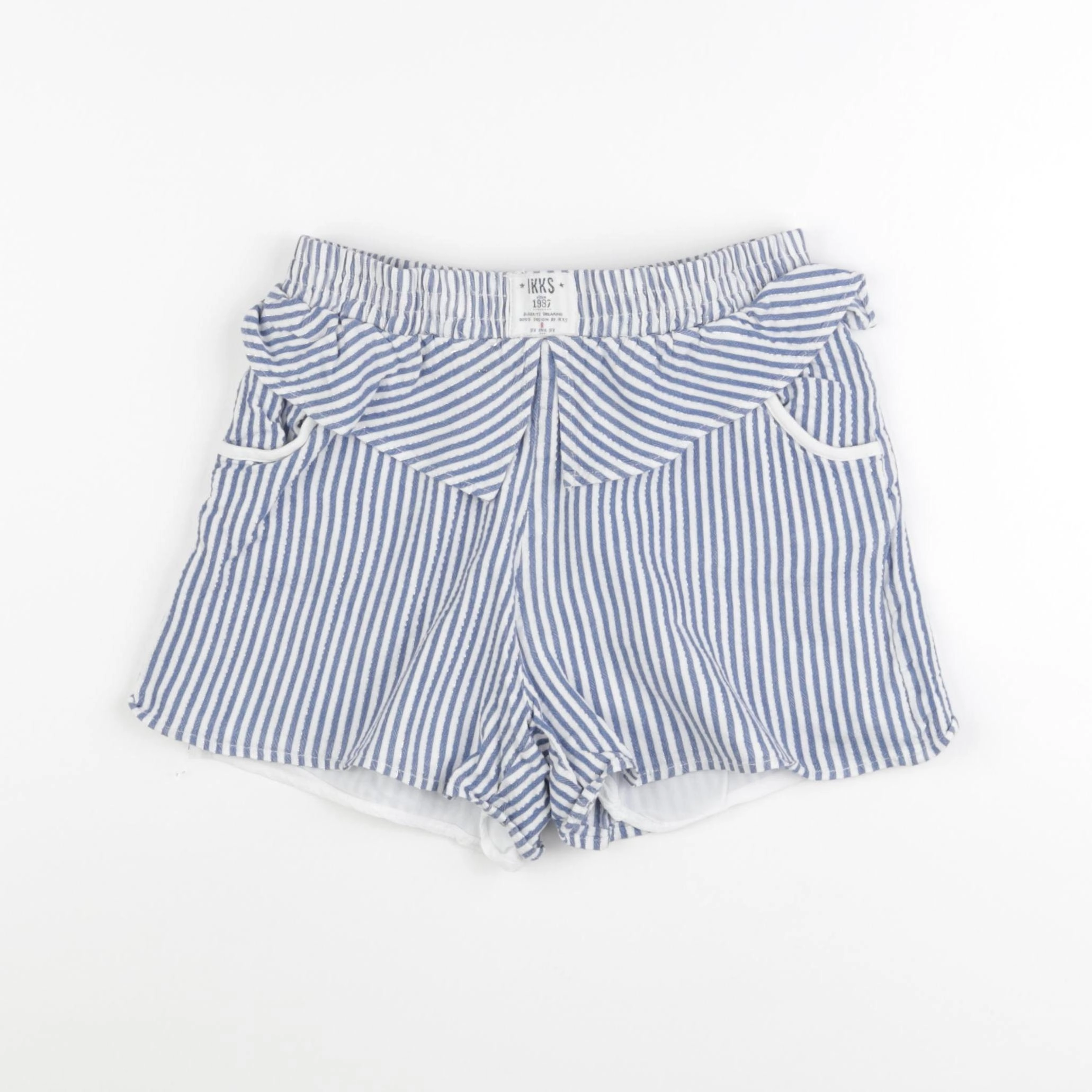 IKKS - short blanc, bleu - 10 ans