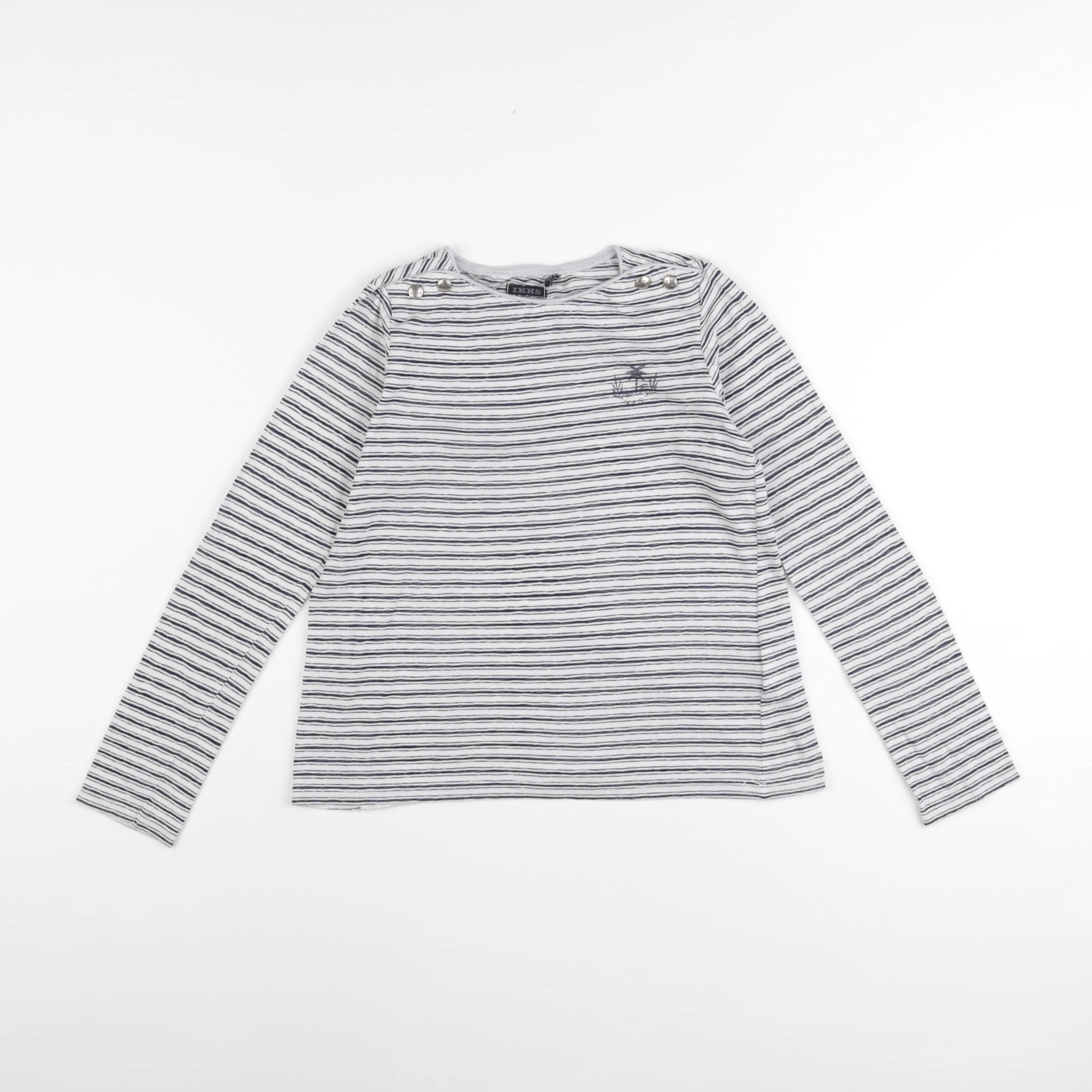 IKKS - tee-shirt bleu, blanc - 10 ans