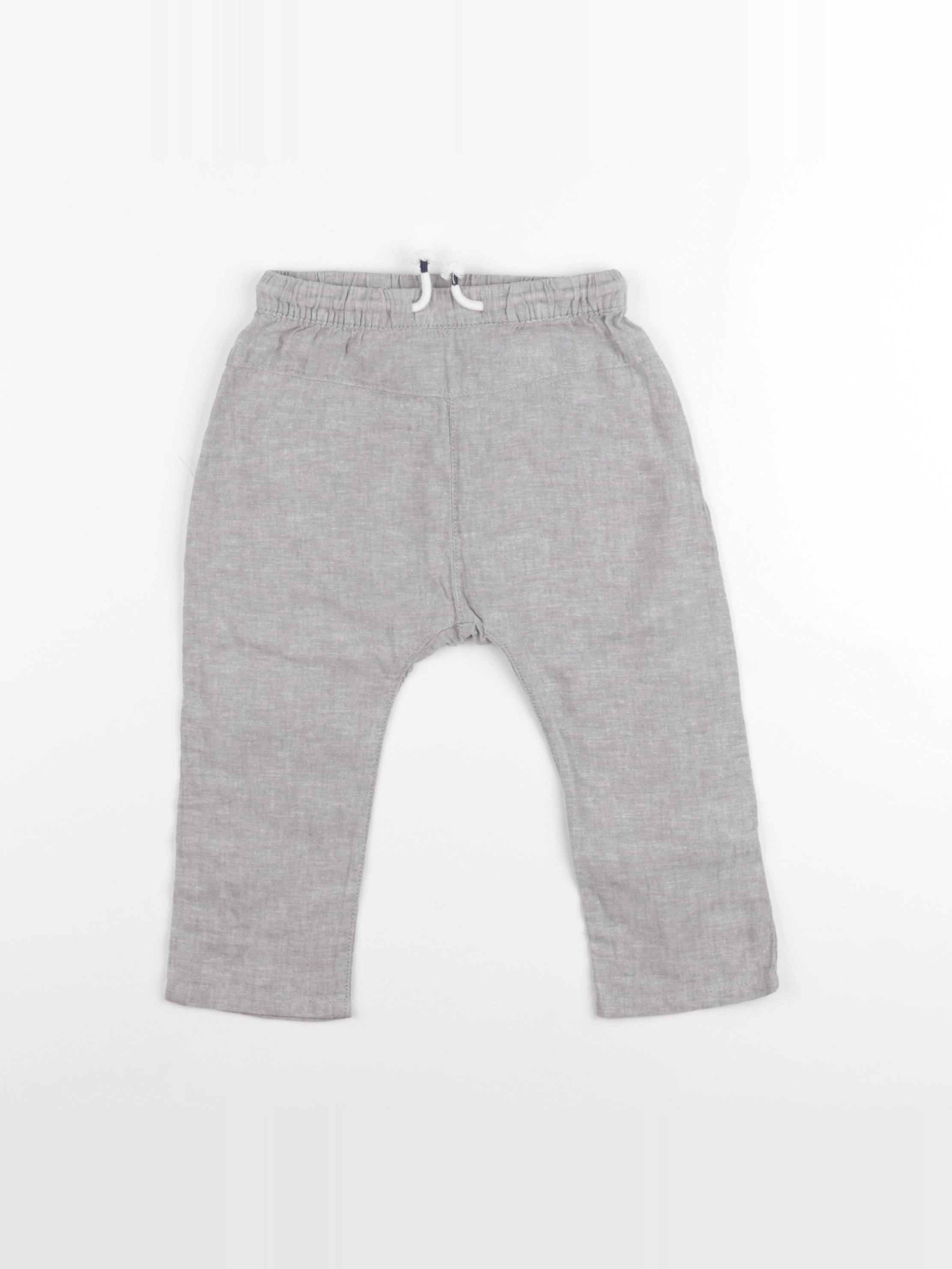 H&M - sarouel gris - 12/18 mois