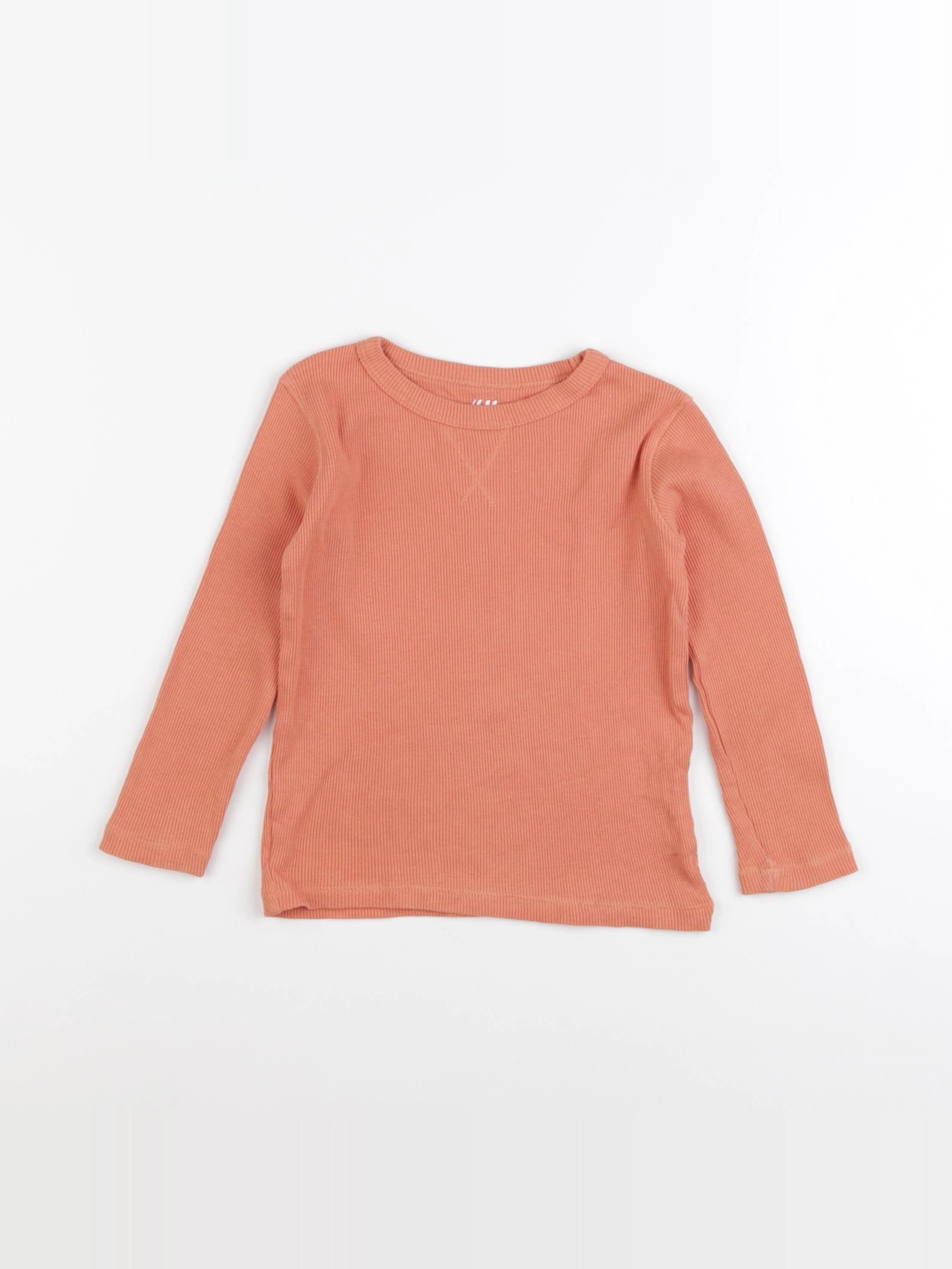 H&M - tee-shirt orange - 2/4 ans