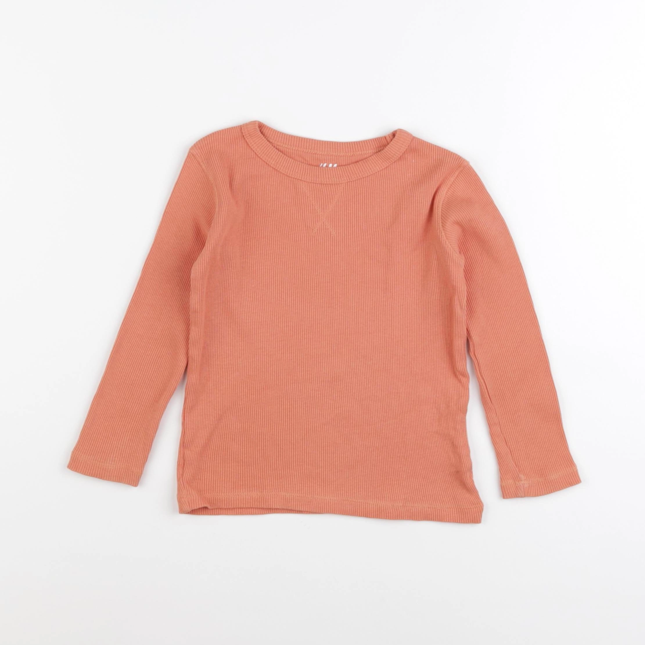 H&M - tee-shirt orange - 2/4 ans