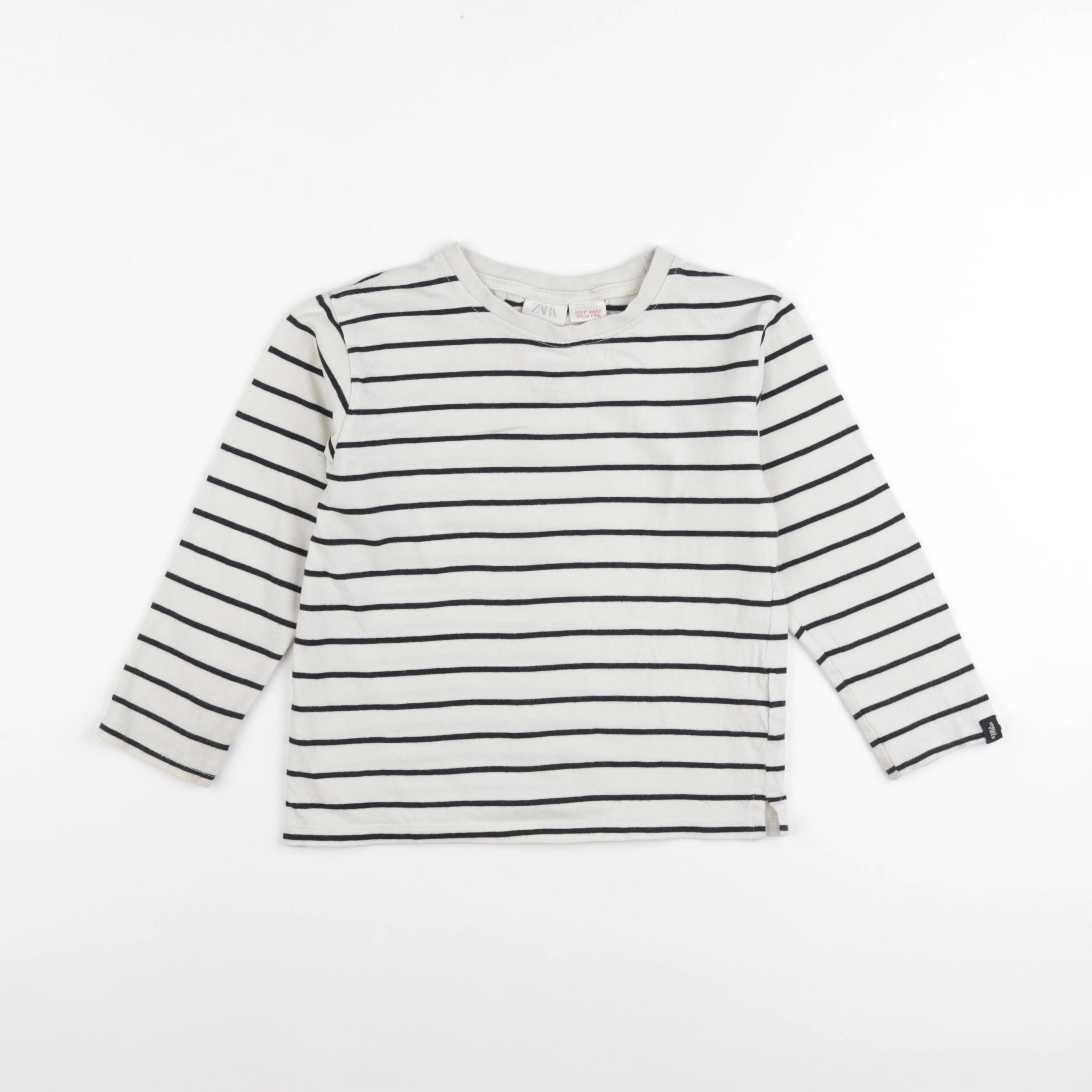Zara - tee-shirt blanc, bleu - 4/5 ans
