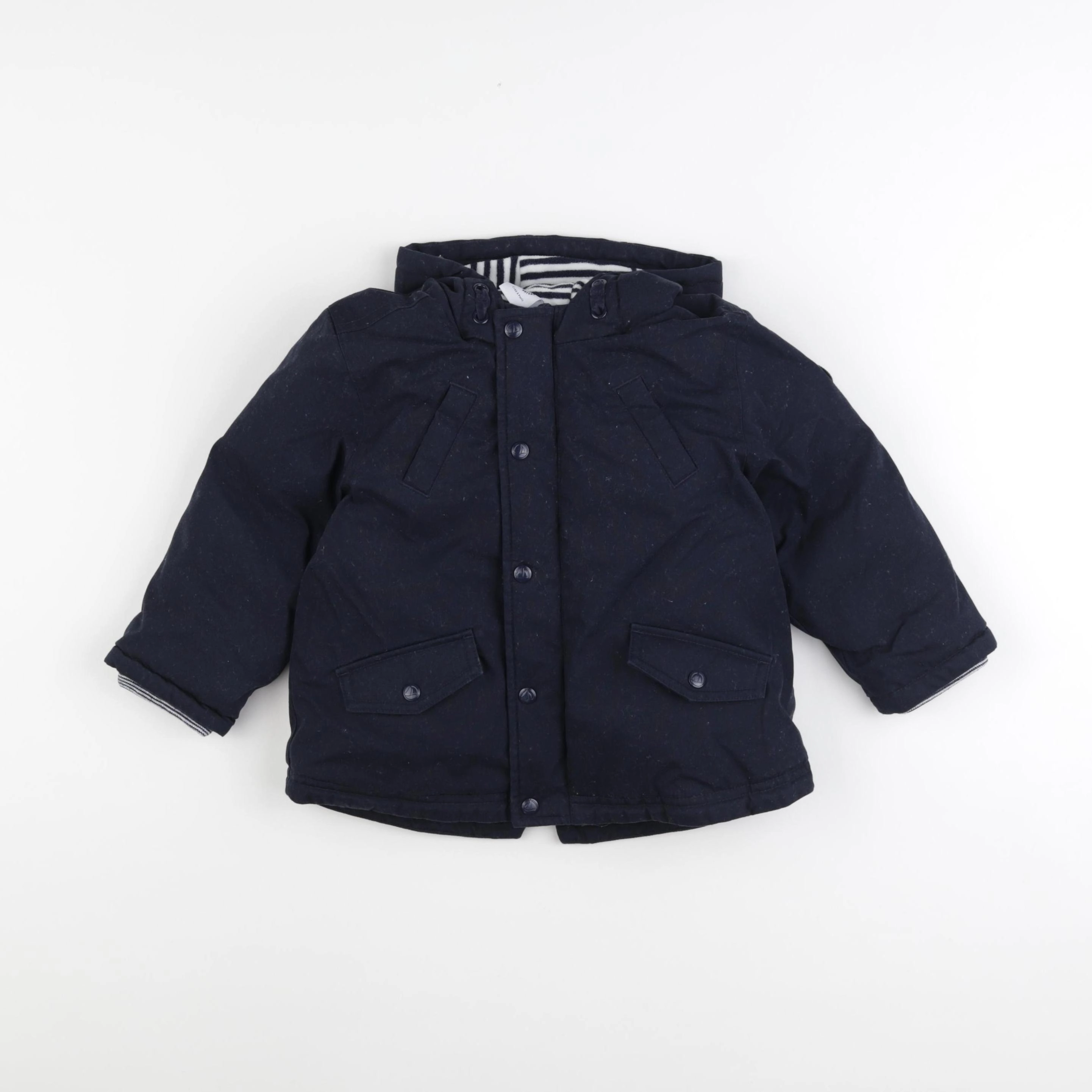 Petit Bateau - manteau bleu - 24 mois