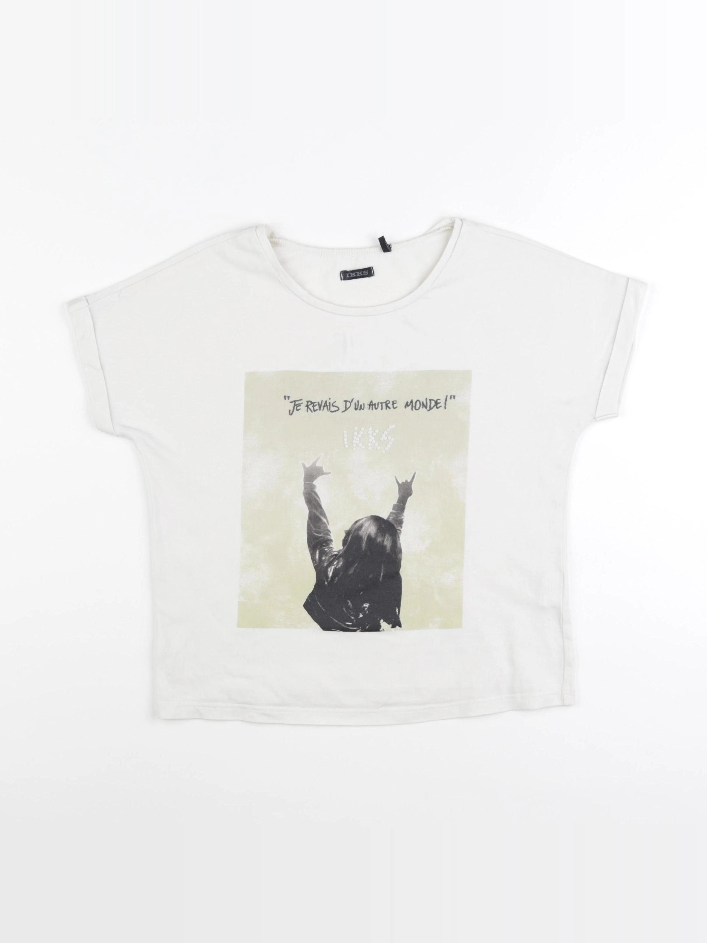 IKKS - tee-shirt beige - 10 ans